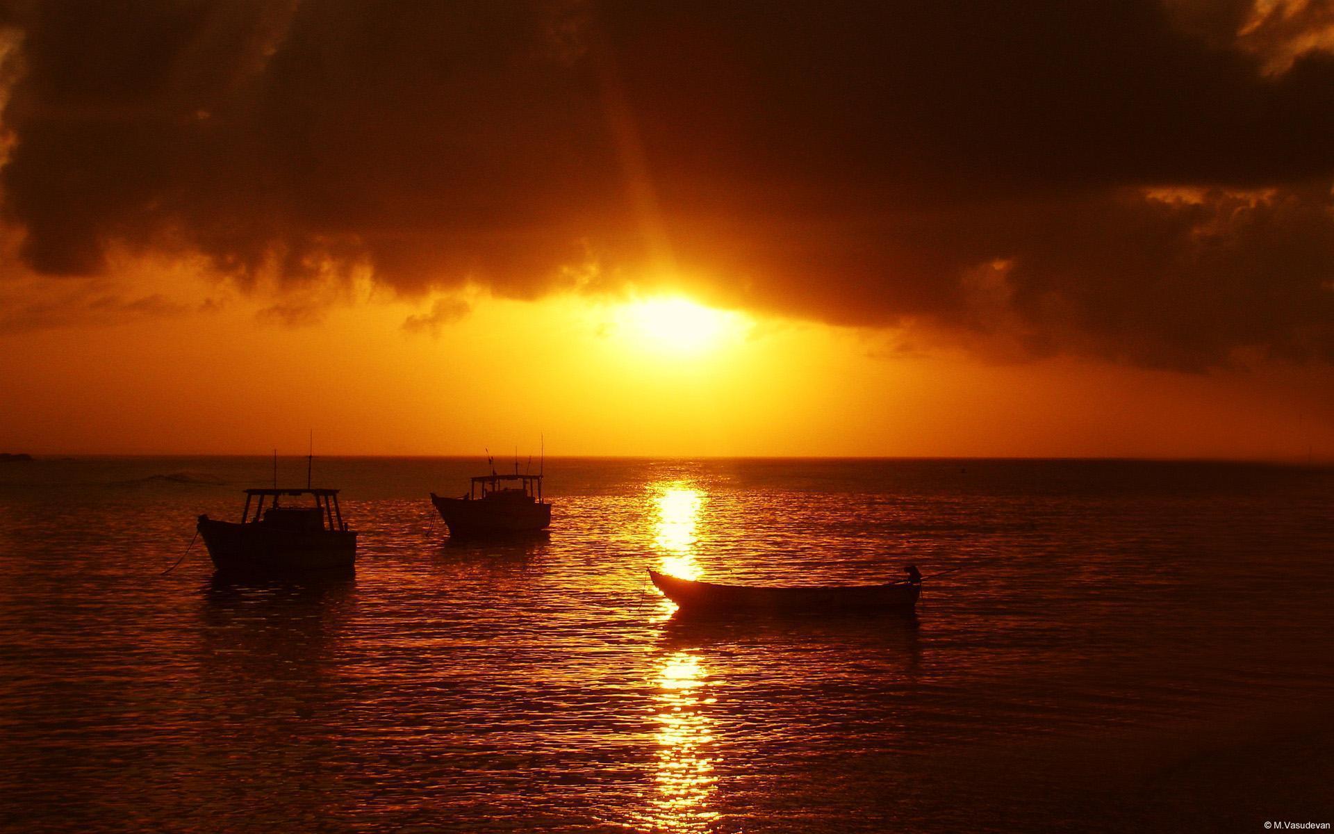 Boats At Sunrise HD desktop wallpaper, Widescreen, High