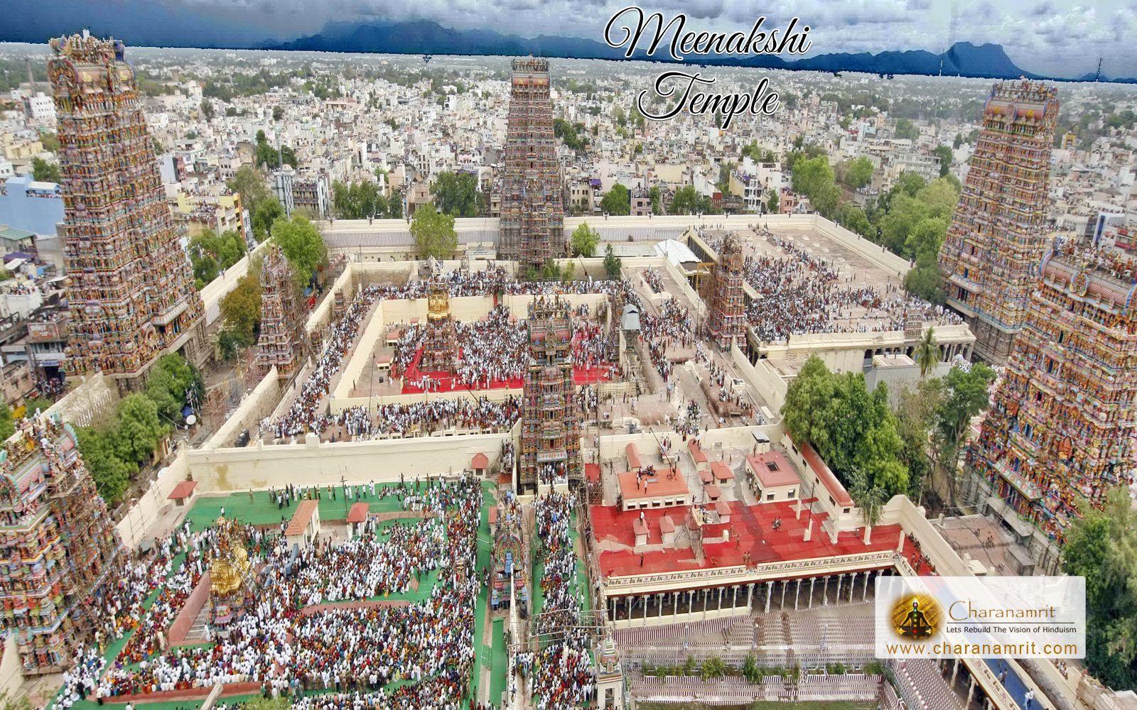 Maa Meenakshidevi Temple Top View Image In Tamil Nadu HD
