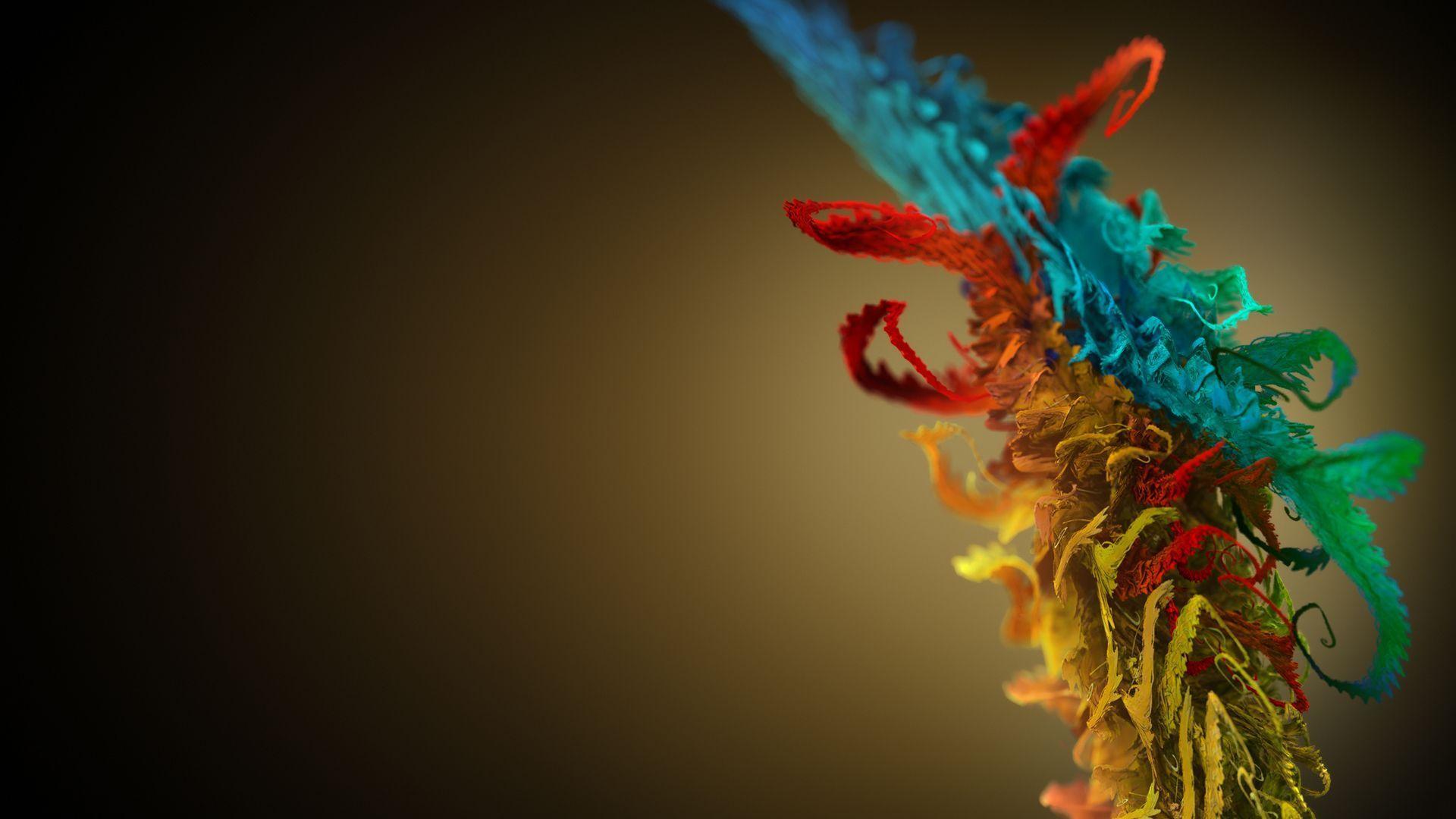 3D Peacock Feather Color Splash Wallpaper. HD 3D and Abstract