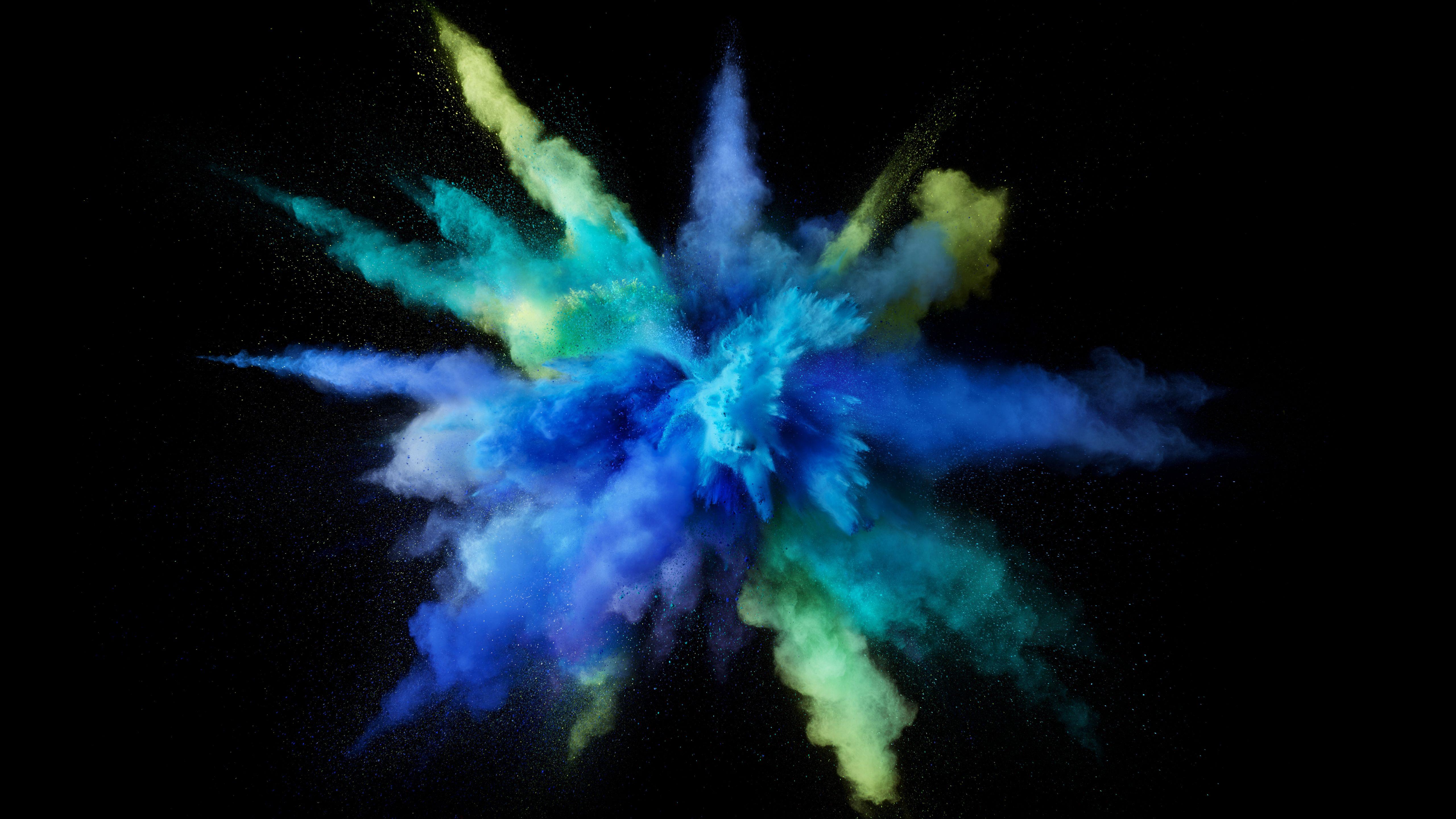 Mac OS Sierra Color Splash Blue 5k. Abstract HD 4k Wallpaper