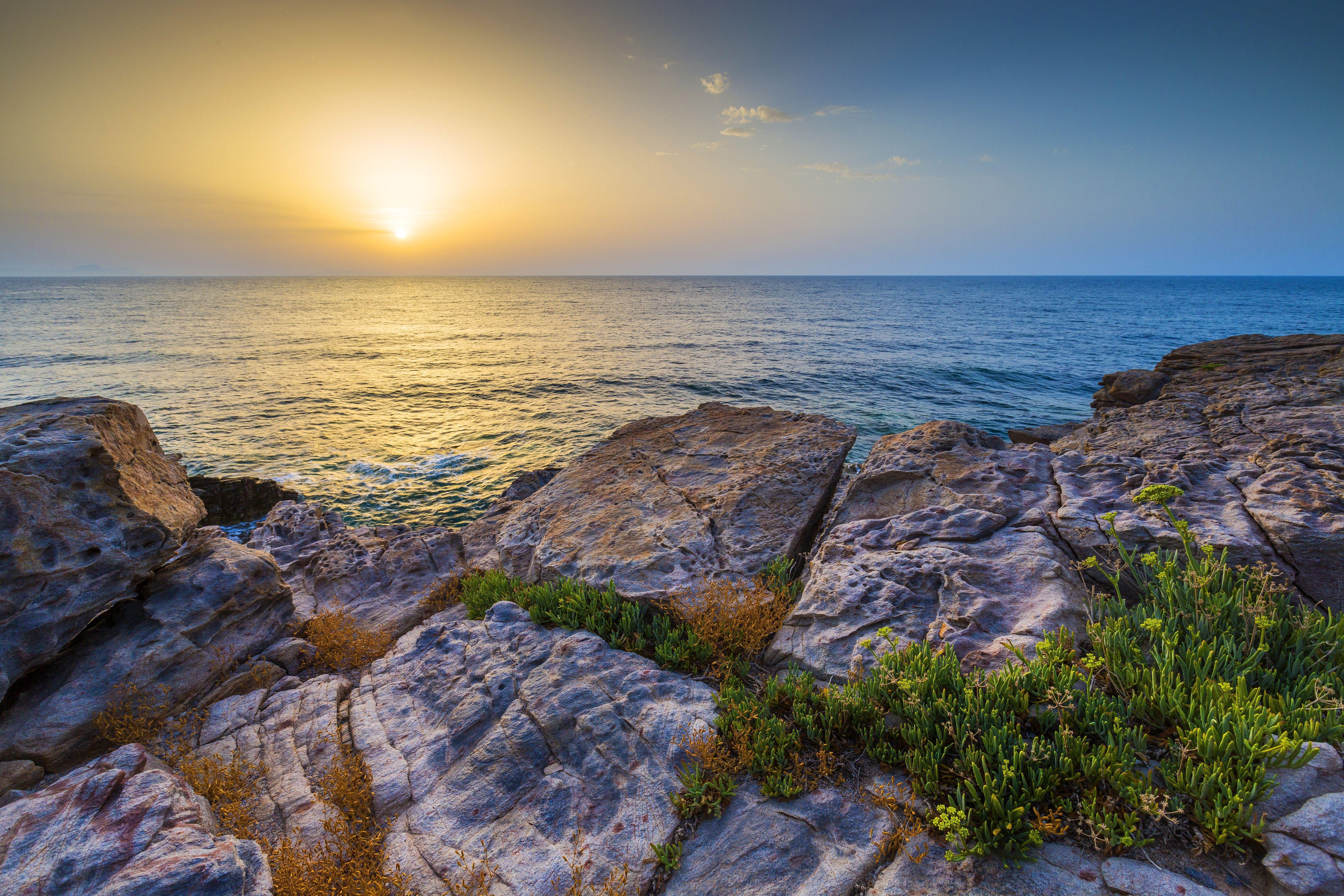 image Greece Crete Sea Sun Nature Sunrises and sunsets 5760x3840