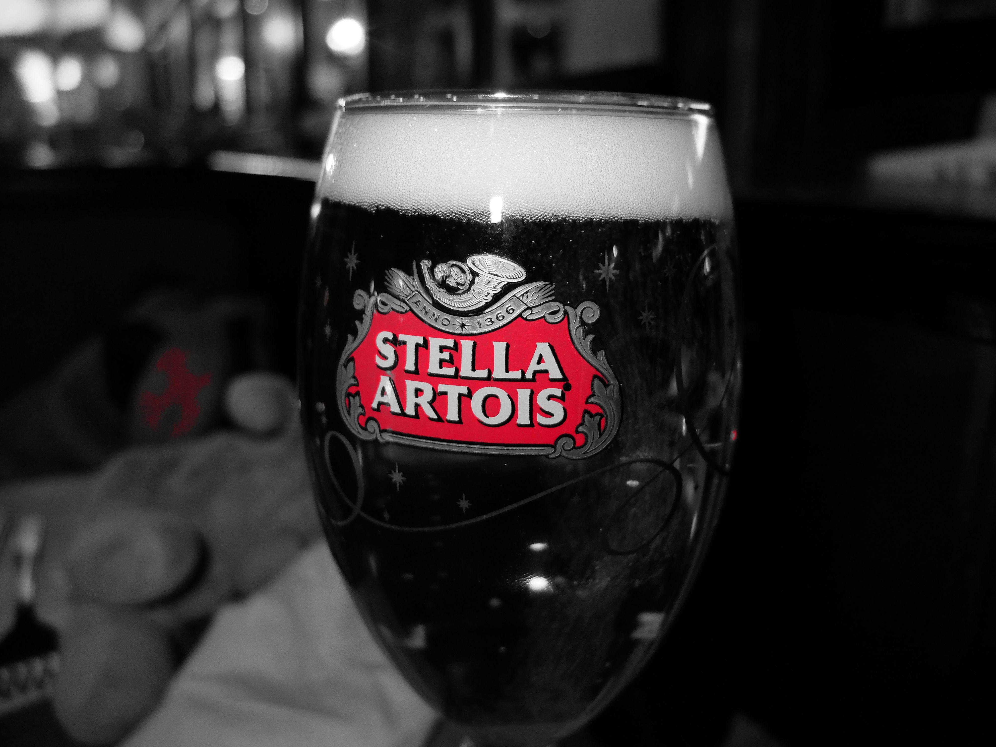 Download Wallpaper Stella artois, Beer, Alcohol, Glass HD Background