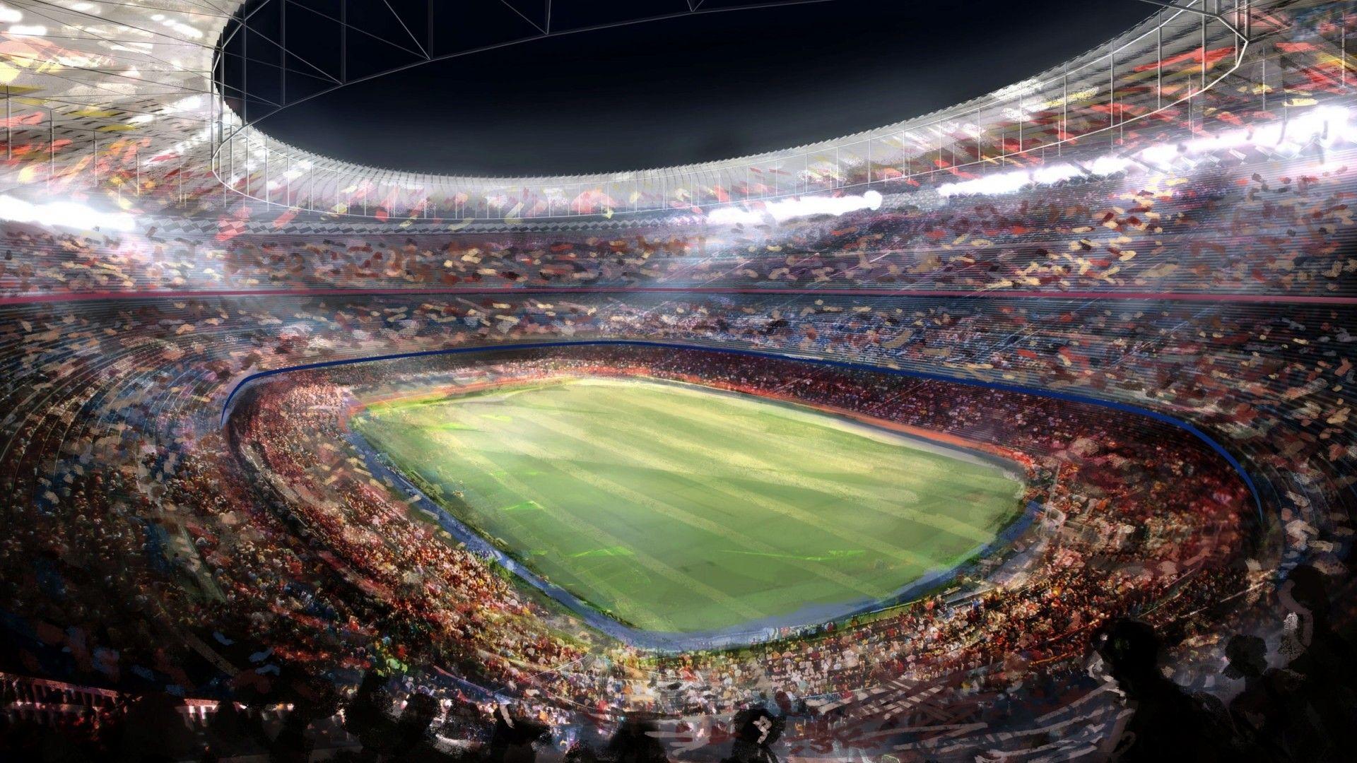 Nou Camp Stadium Barcelona. Football. Field