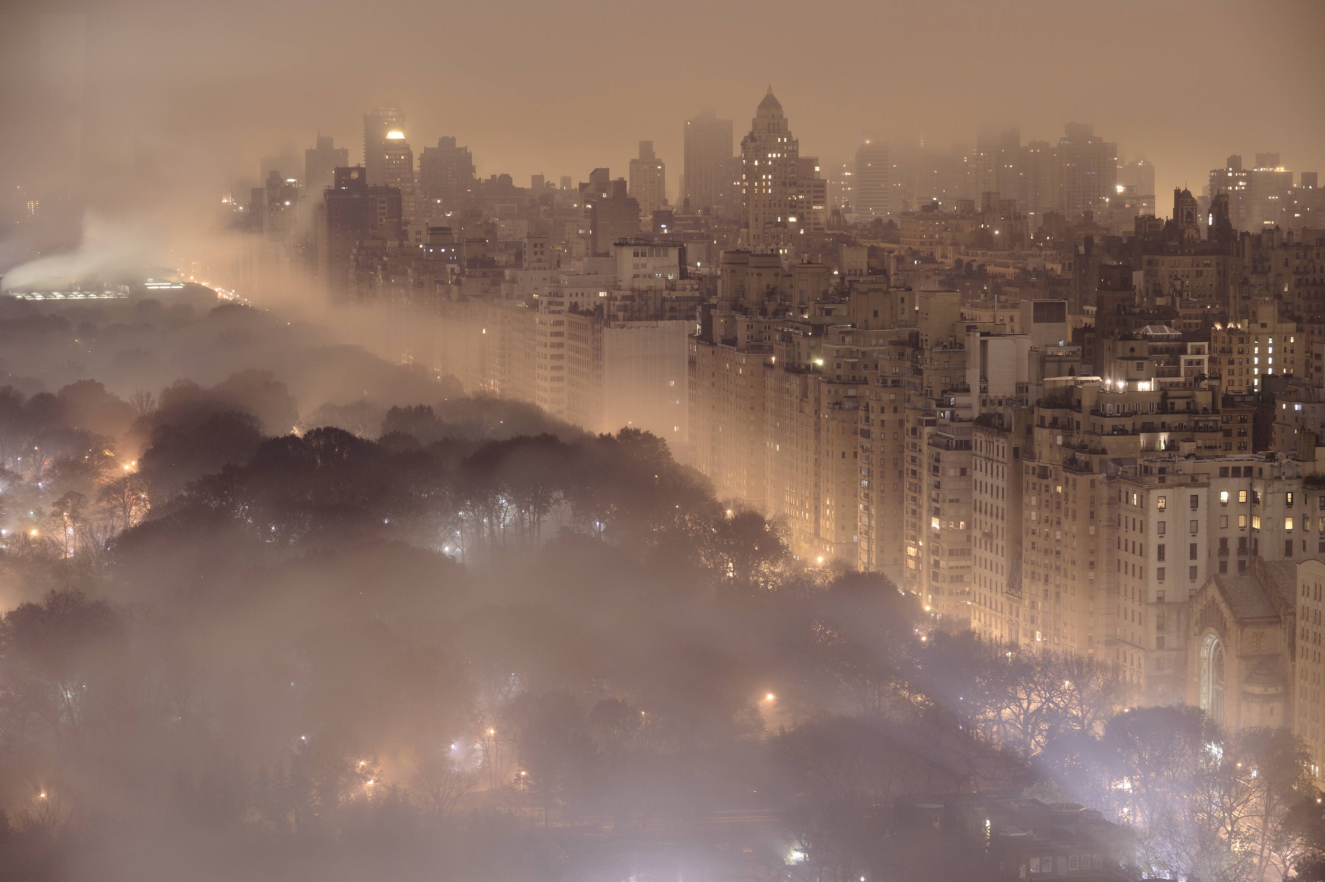 Dense Fog in The City