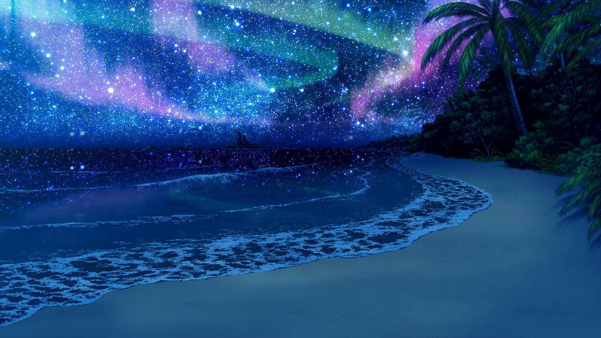 Free Download Beach At Night Background
