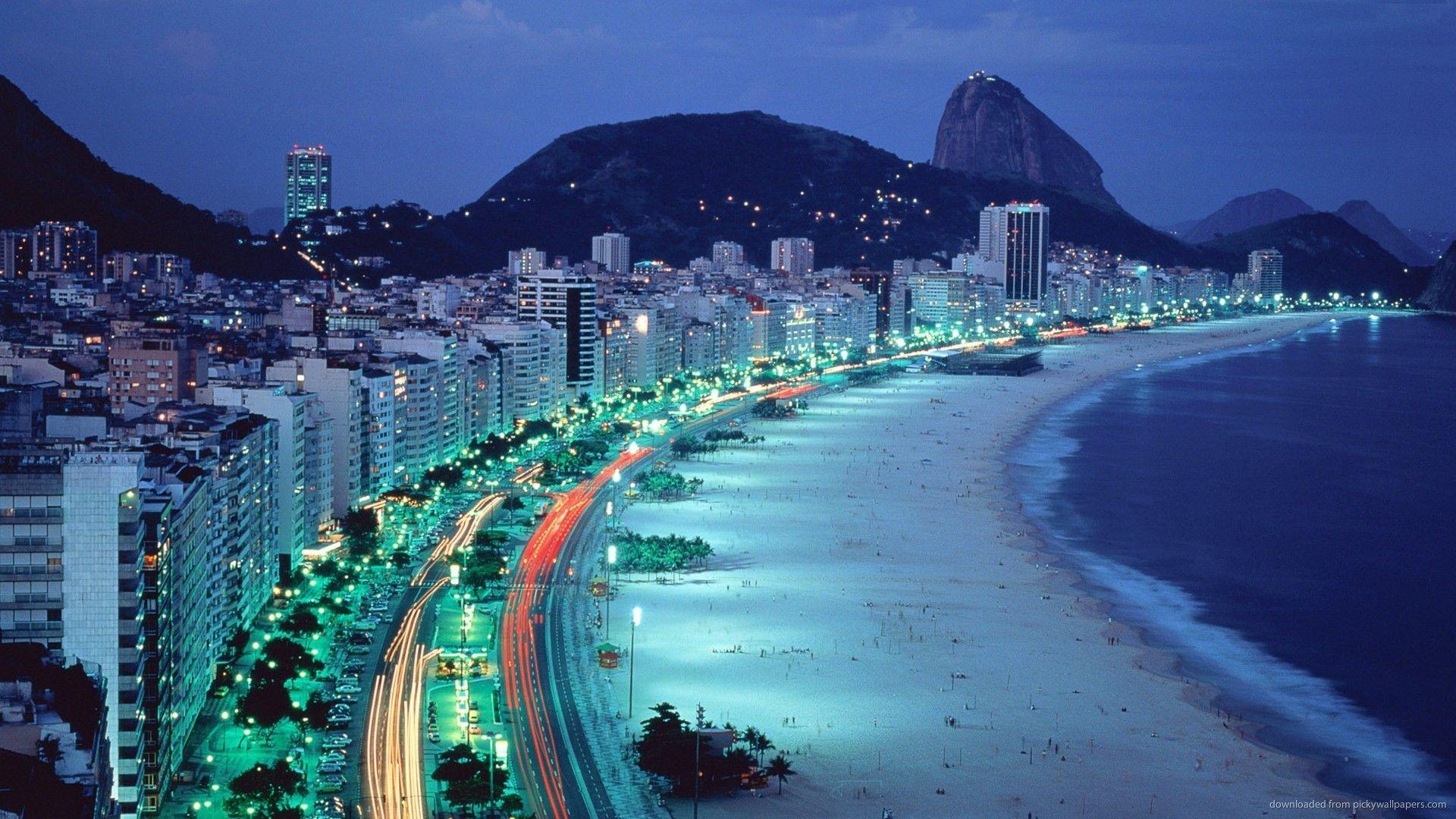 HD Brazilian Beach By The Night Wallpaper