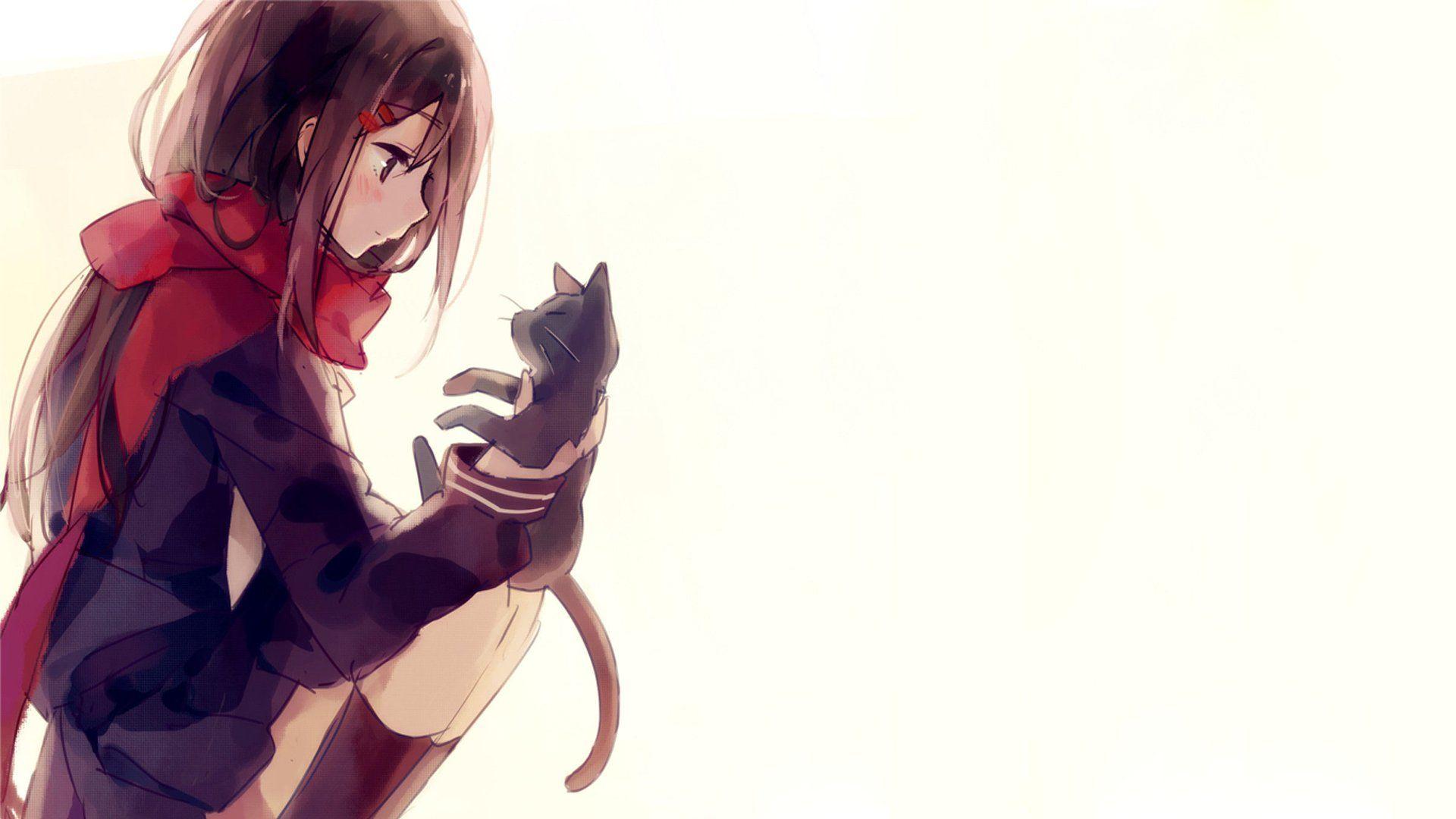 Kagerou Project anime series girl cute cat wallpaperx1080