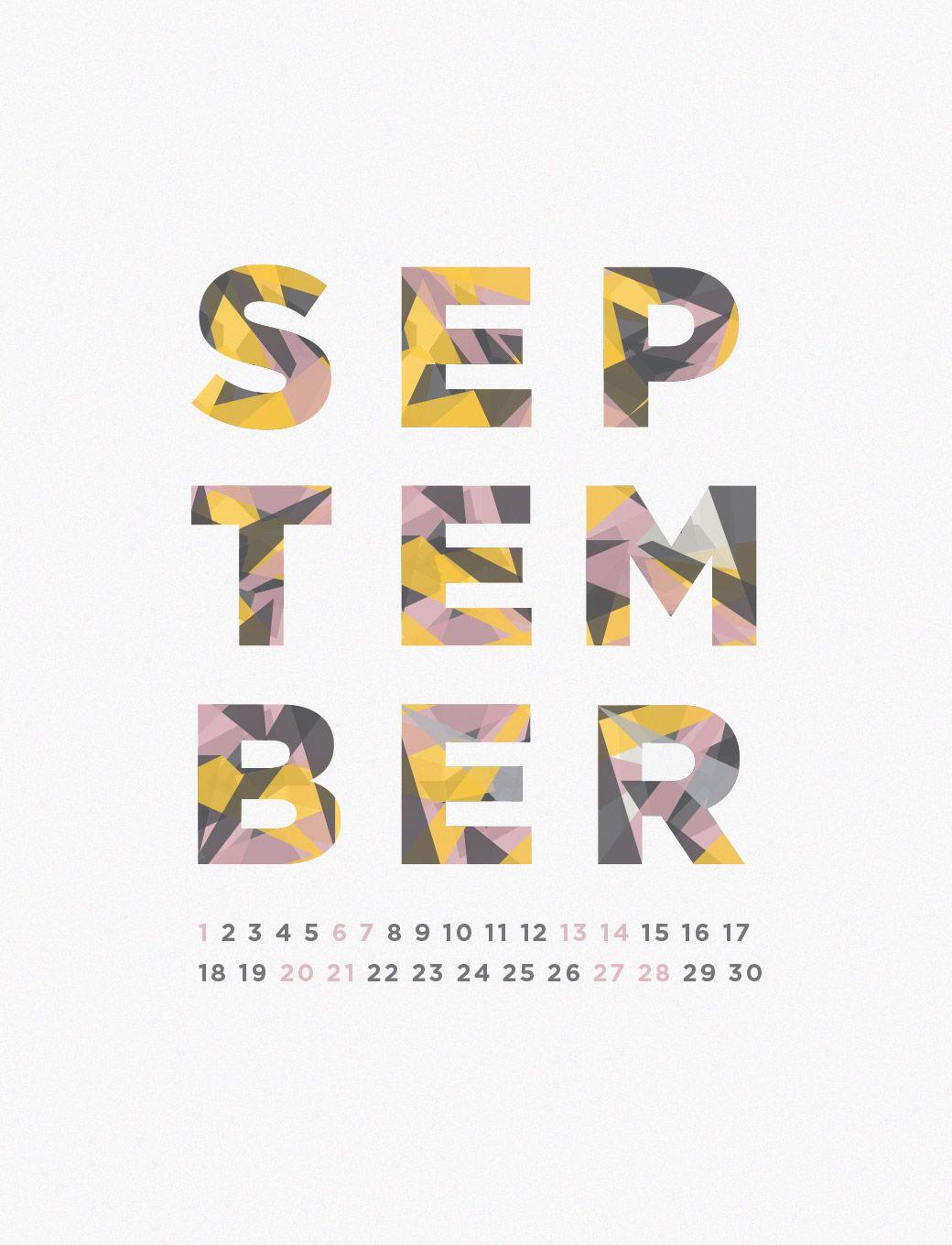September 2014 Desktop Calendar Wallpaper