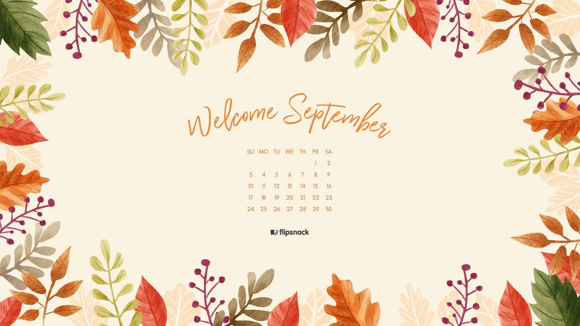September 2017 calendar wallpaper for desktop background