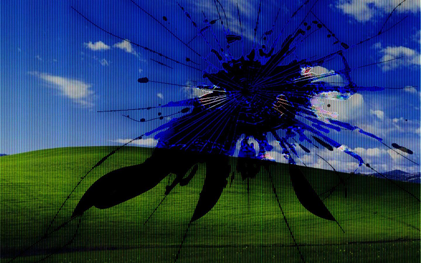 Bliss Broken Amb. Broken Screen HD Wallpaper