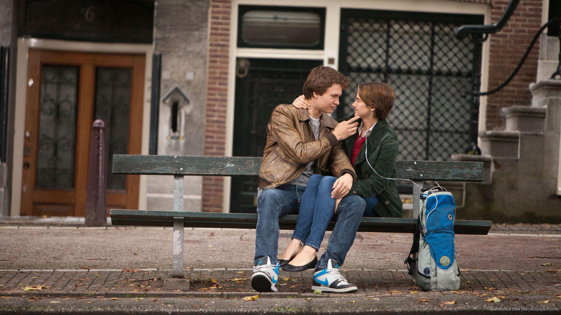 Download 1920x1080 Ansel Elgort And Shailene Woodley On The Bench