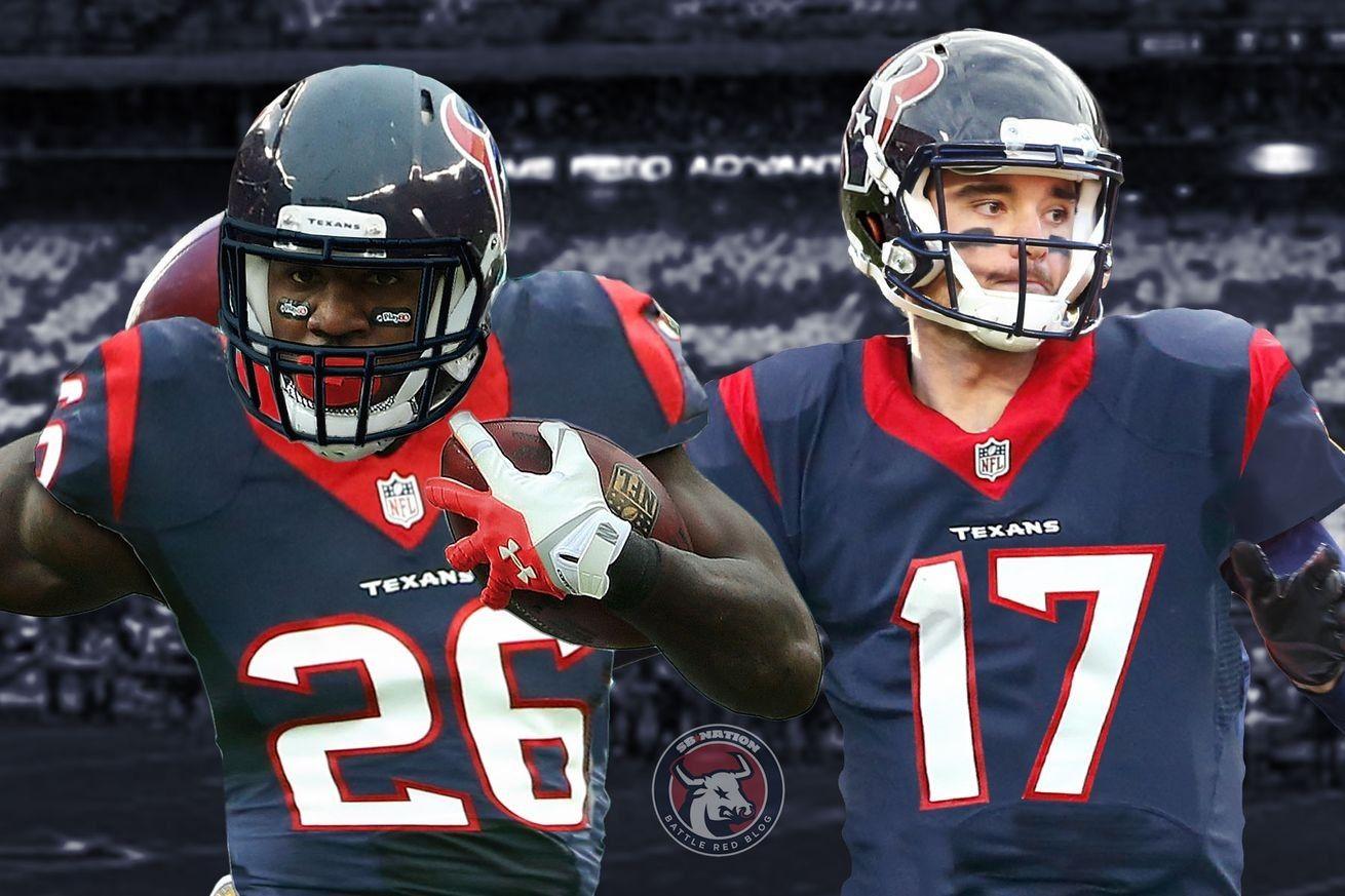 Brock Osweiler and Lamar Miller in Texans uniforms