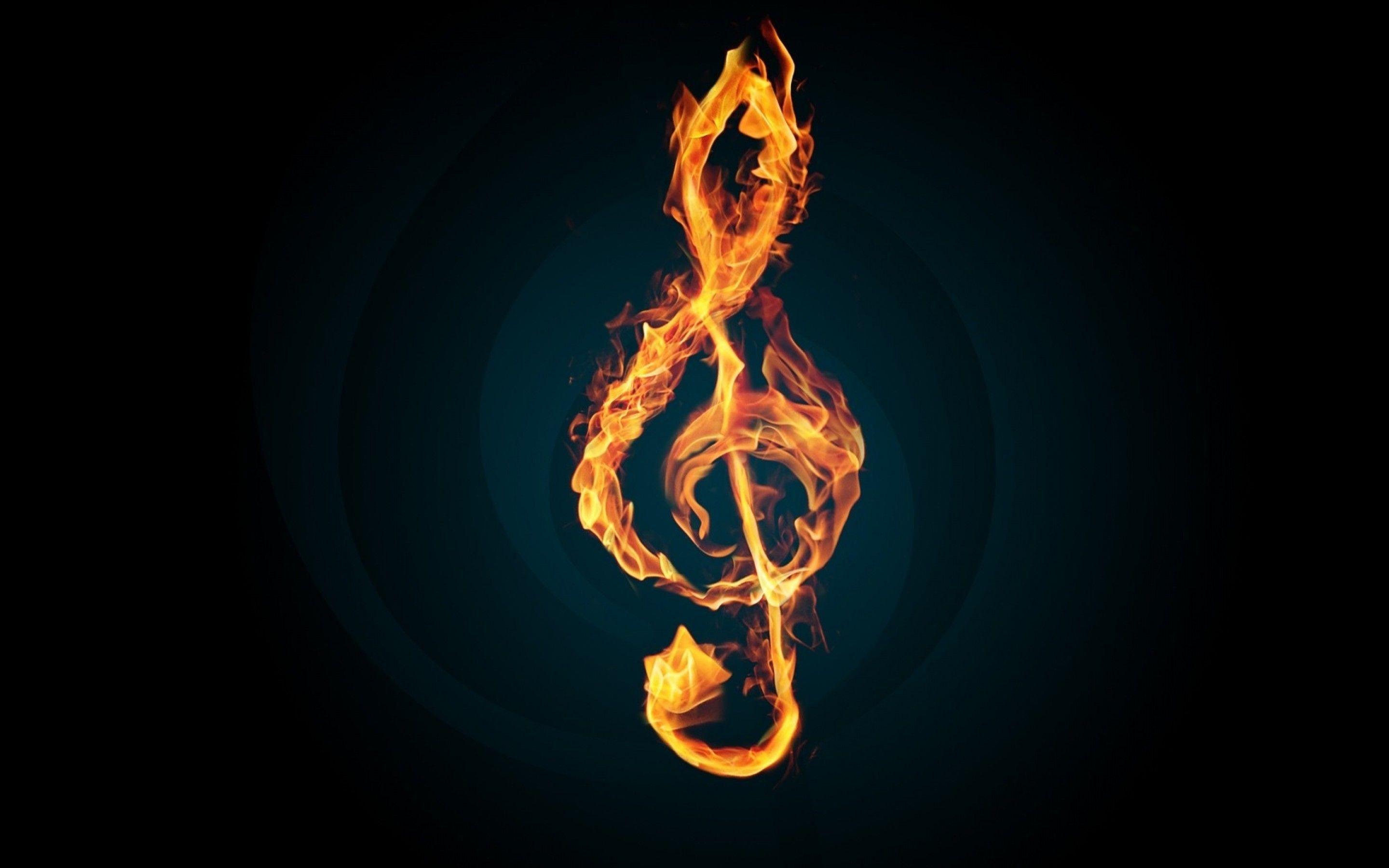 Fire Music Notes Animated Black Wallpaper HD Free