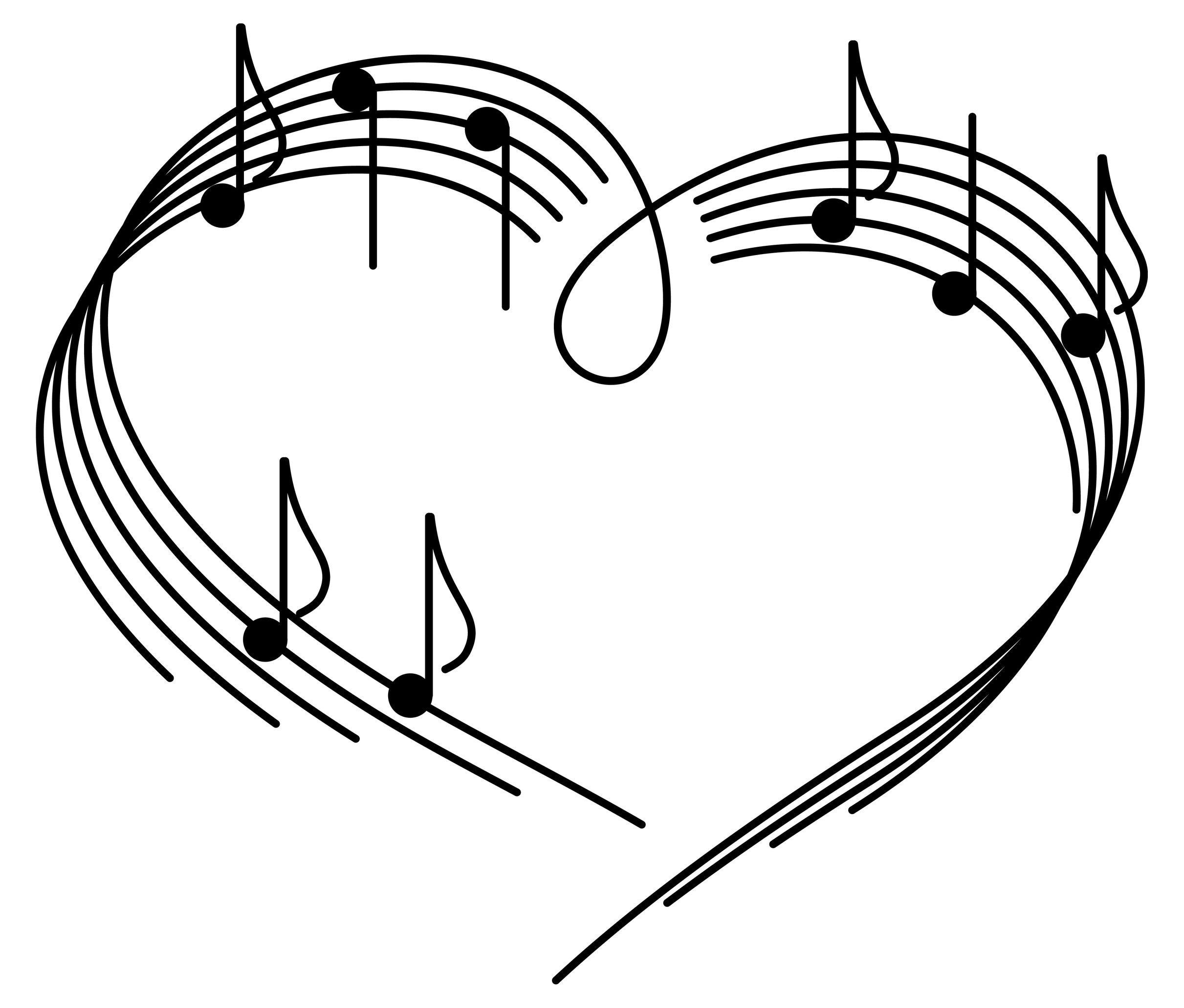 Heart Music Symbols Bg