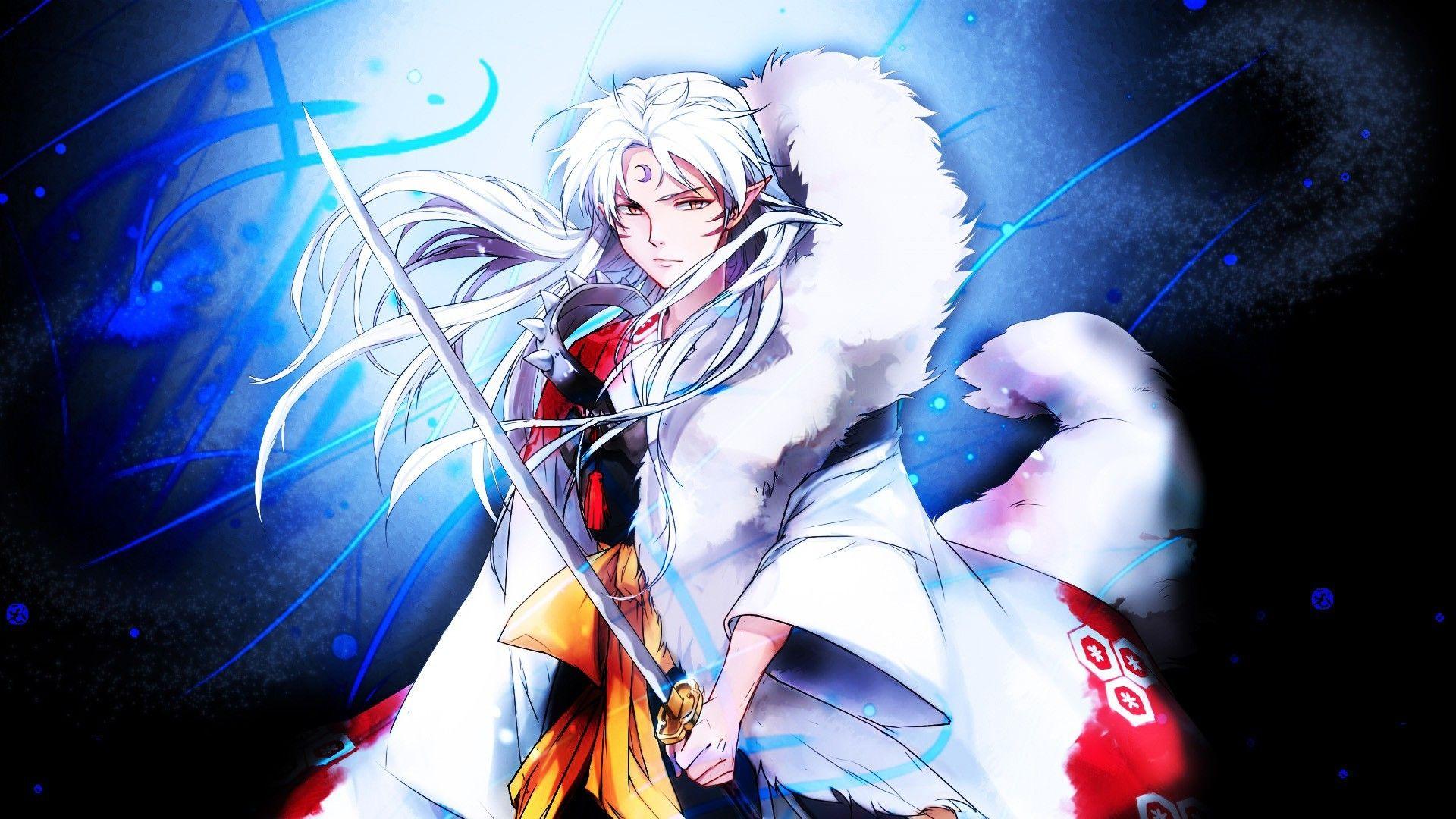 white Hair, Anime, Sesshomaru, Sword, Inuyasha Wallpaper HD