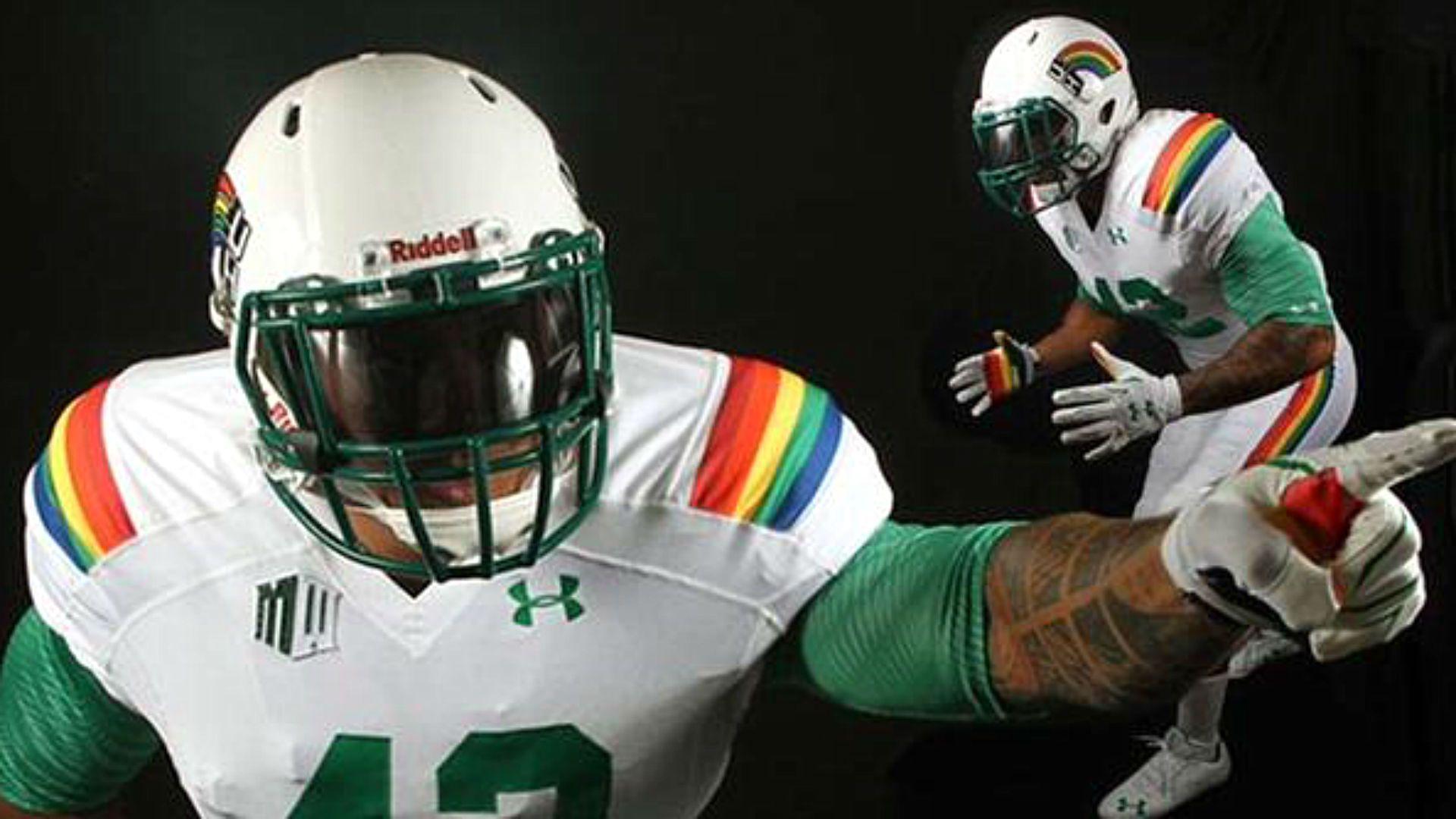 Hawaii unveils retro 'Rainbow' uniforms for Ohio State game. NCAA