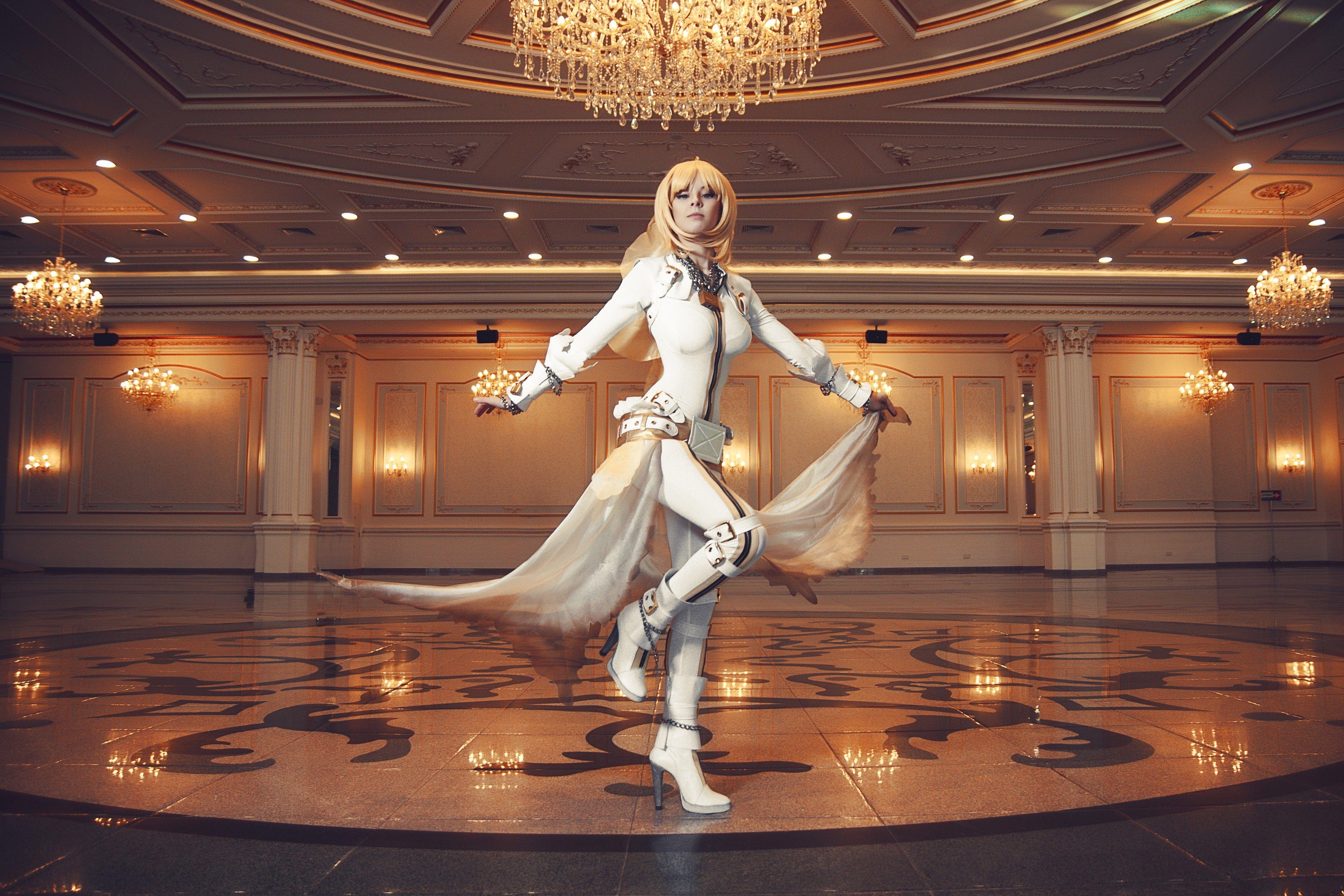 Download HD suits, Boots, Cosplay, Saber Bride, Long Hair, Blonde
