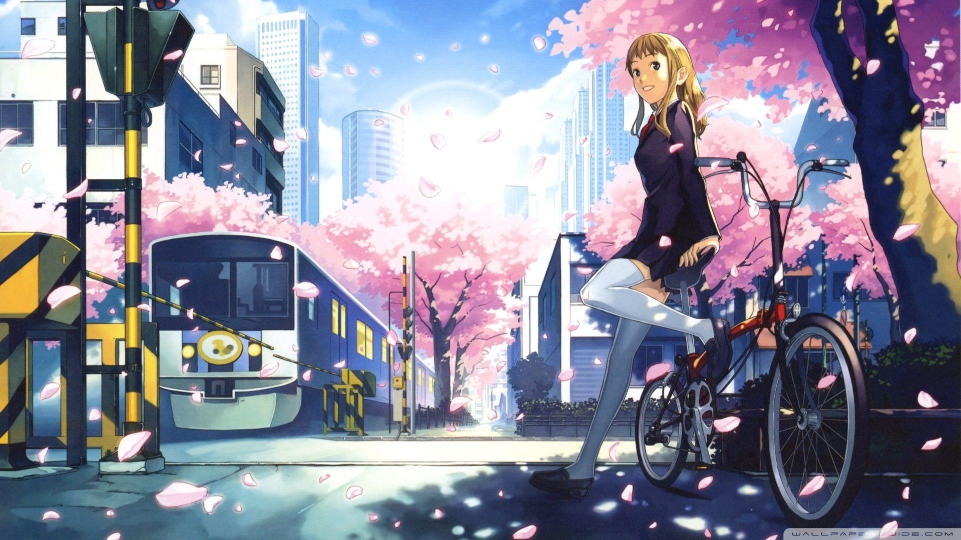 Anime City HD desktop wallpaper, High Definition, Fullscreen