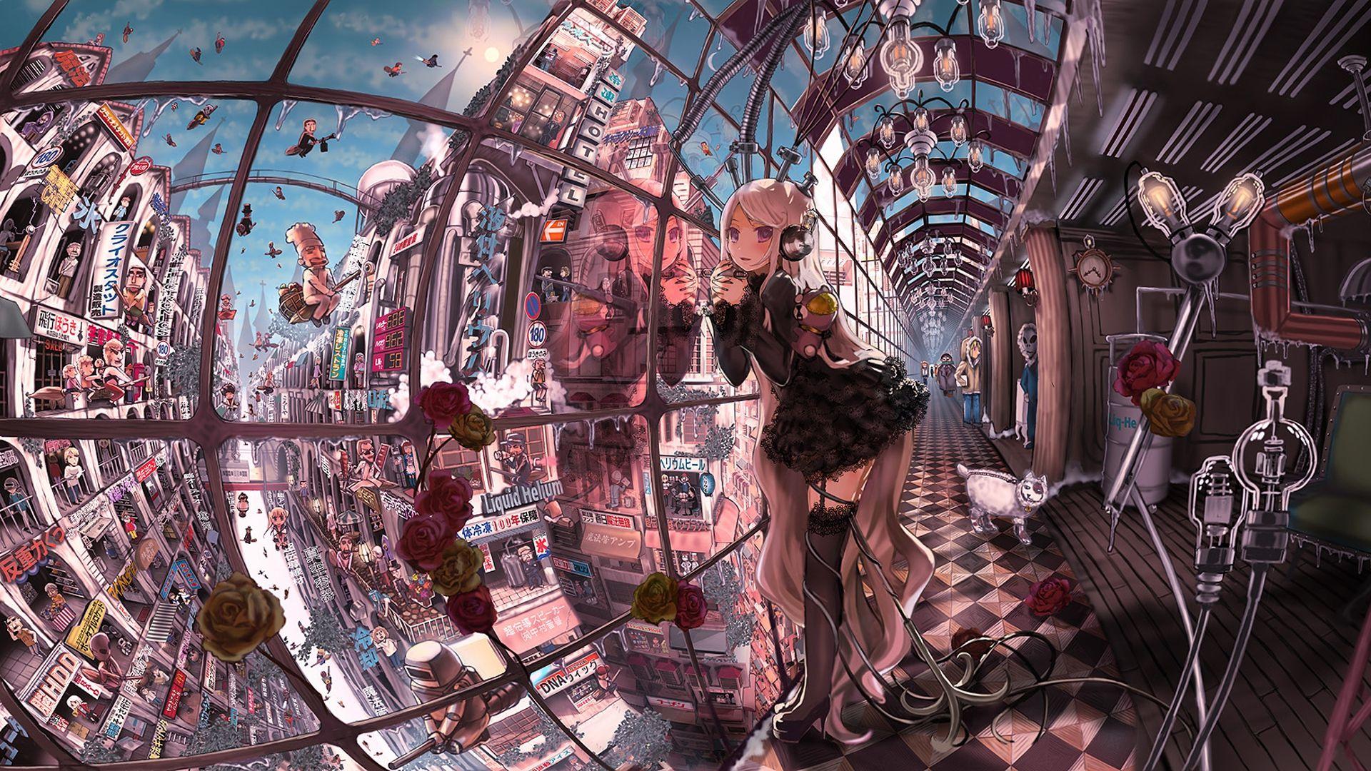 Anime Girl And The City HD Wallpaperx1080