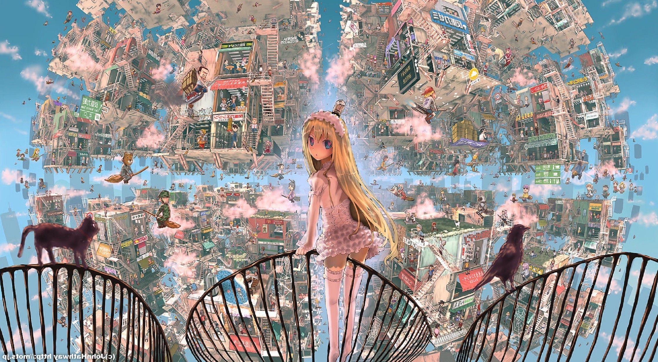 anime Girls, Anime, Original Characters, City Wallpaper HD