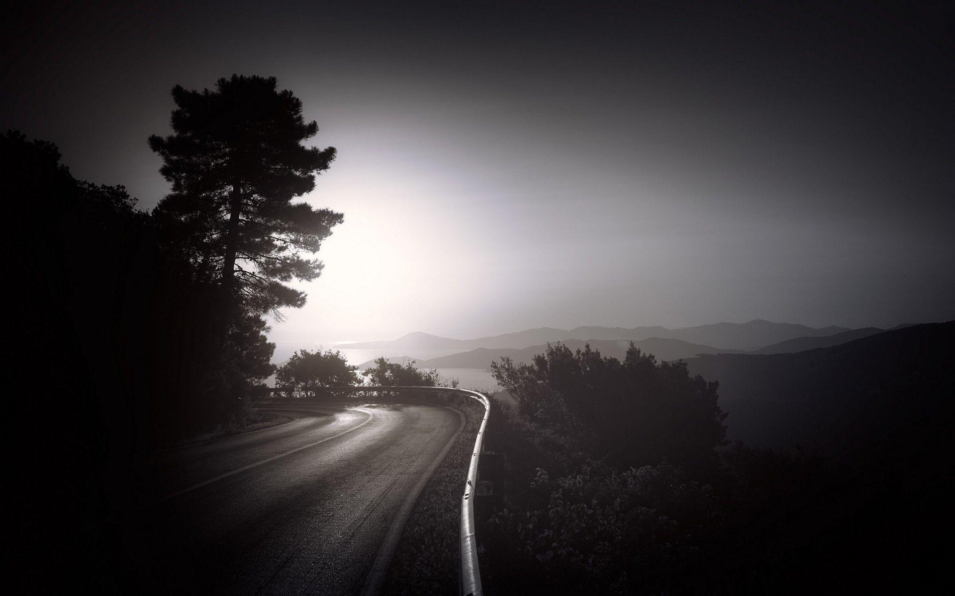 Dark Road. Nature HD 4k Wallpaper