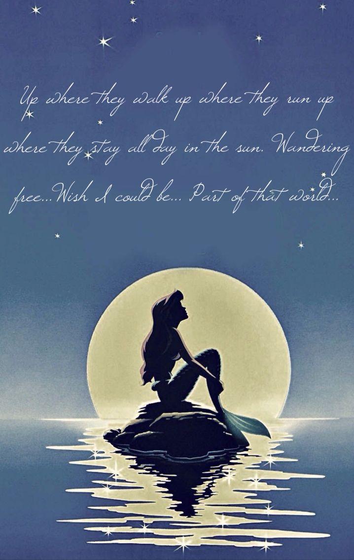 Ariel sky little mermaid quote part of that world moon wallpaper
