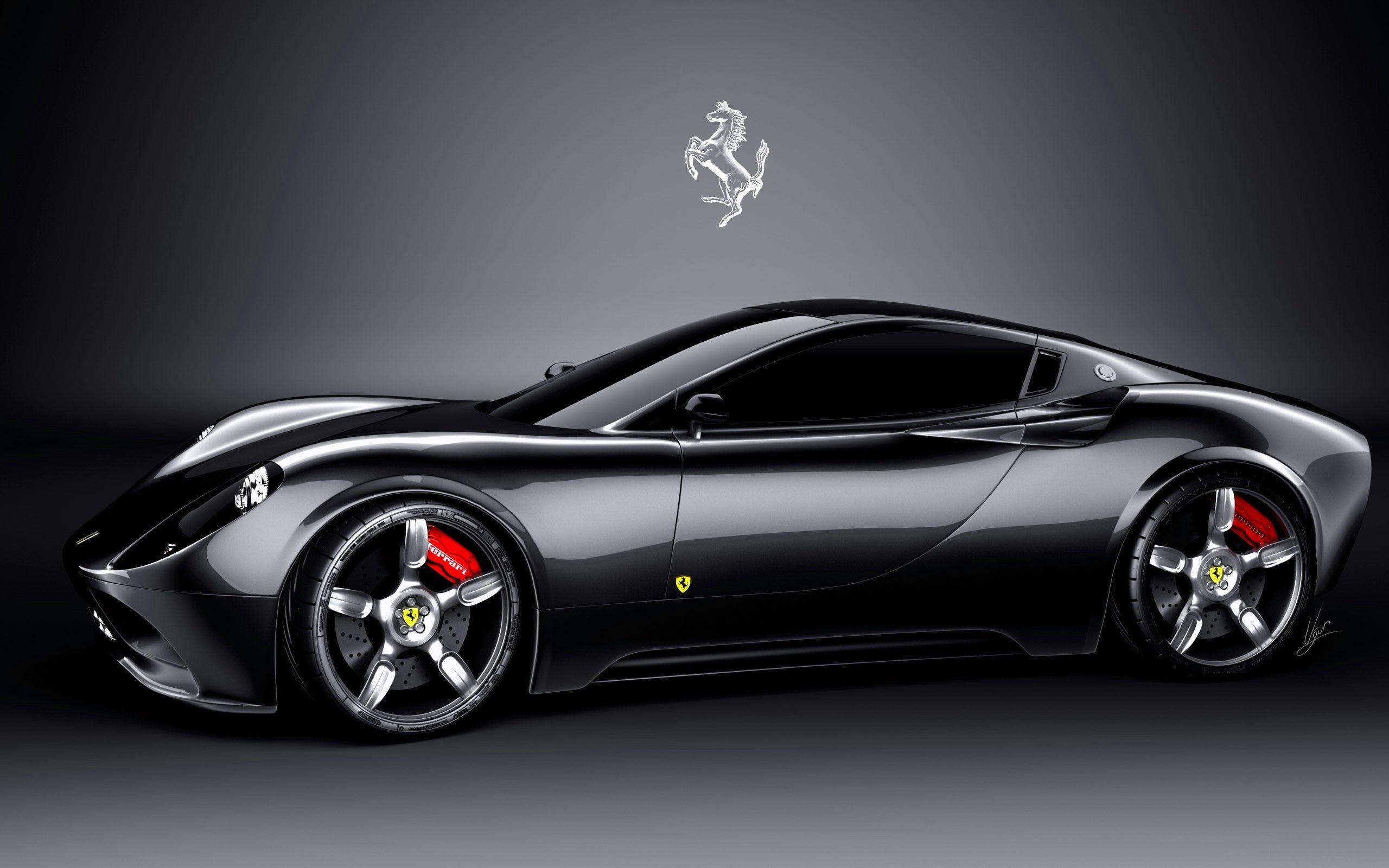 Best Car Wallpaper ' Free Download Black Ferrari with Dark