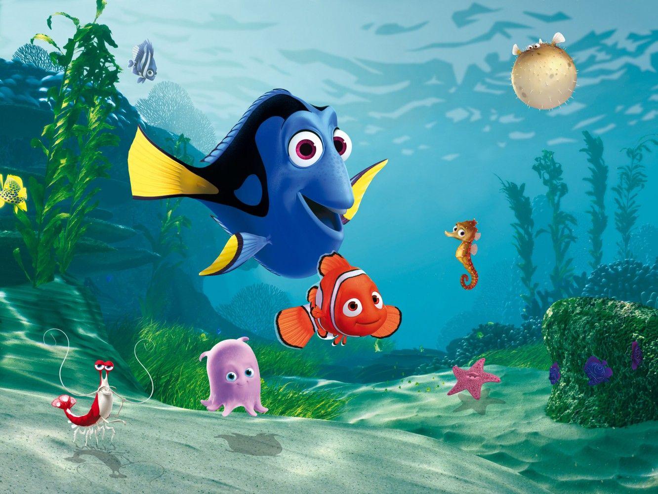 Wall mural wallpaper Disney Finding Nemo Marlin & Dorie photo 360 cm