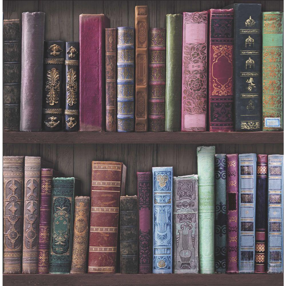 Amazing bookcase / bookshelf wallpaper from Wilkos. Bookdragon