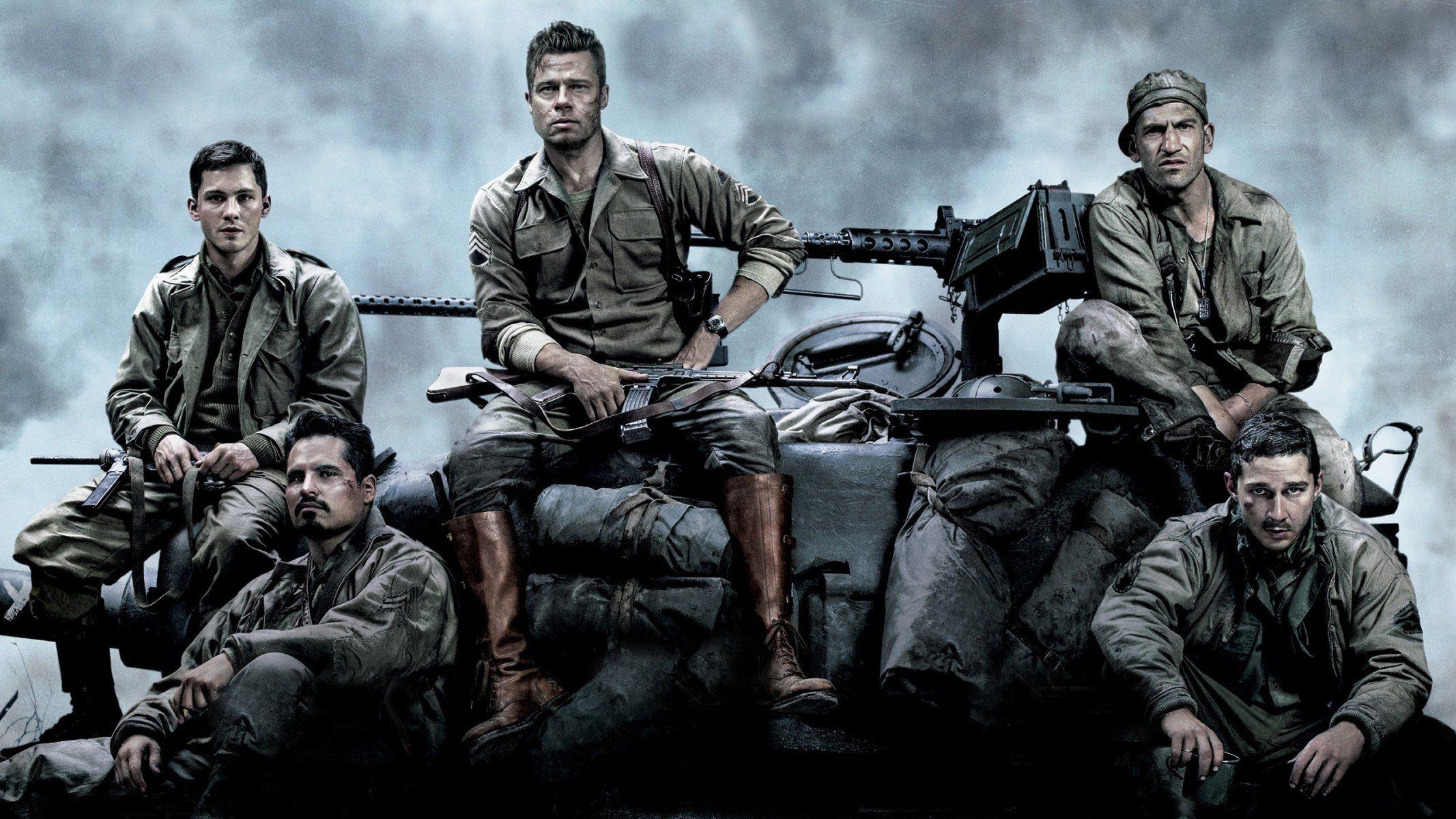 fury rage brad pitt brad pitt tank m4 sherman crew HD wallpaper