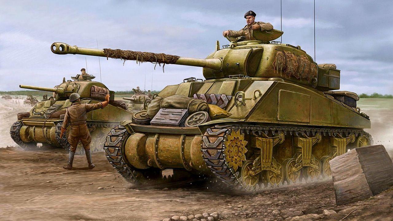 M4 Sherman firefly. Leger trucks. Fireflies