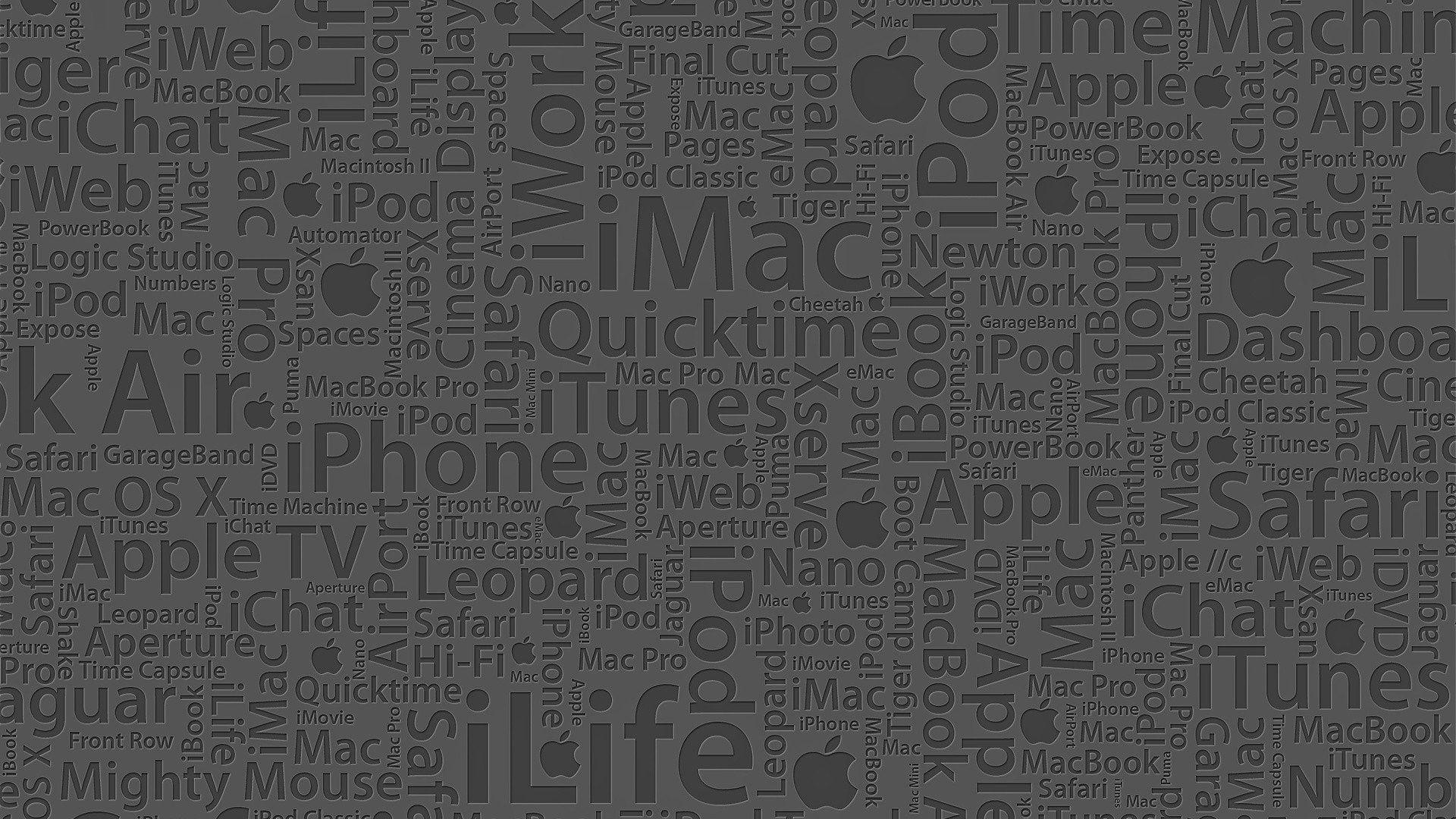 Text Apple Inc_ Mac iPod operating systems simple wallpaper
