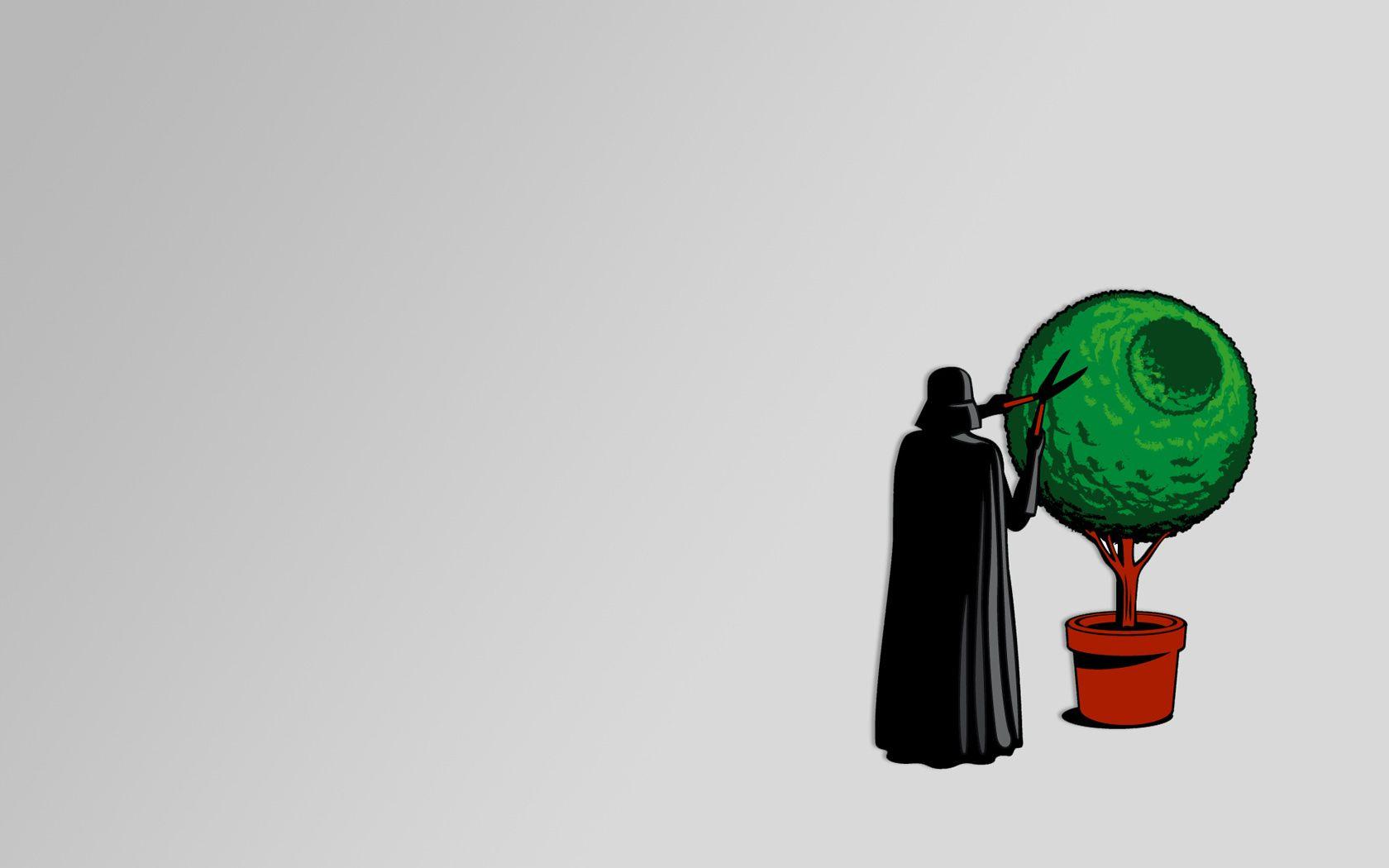 Star Wars, trees, funny, simple background, white background