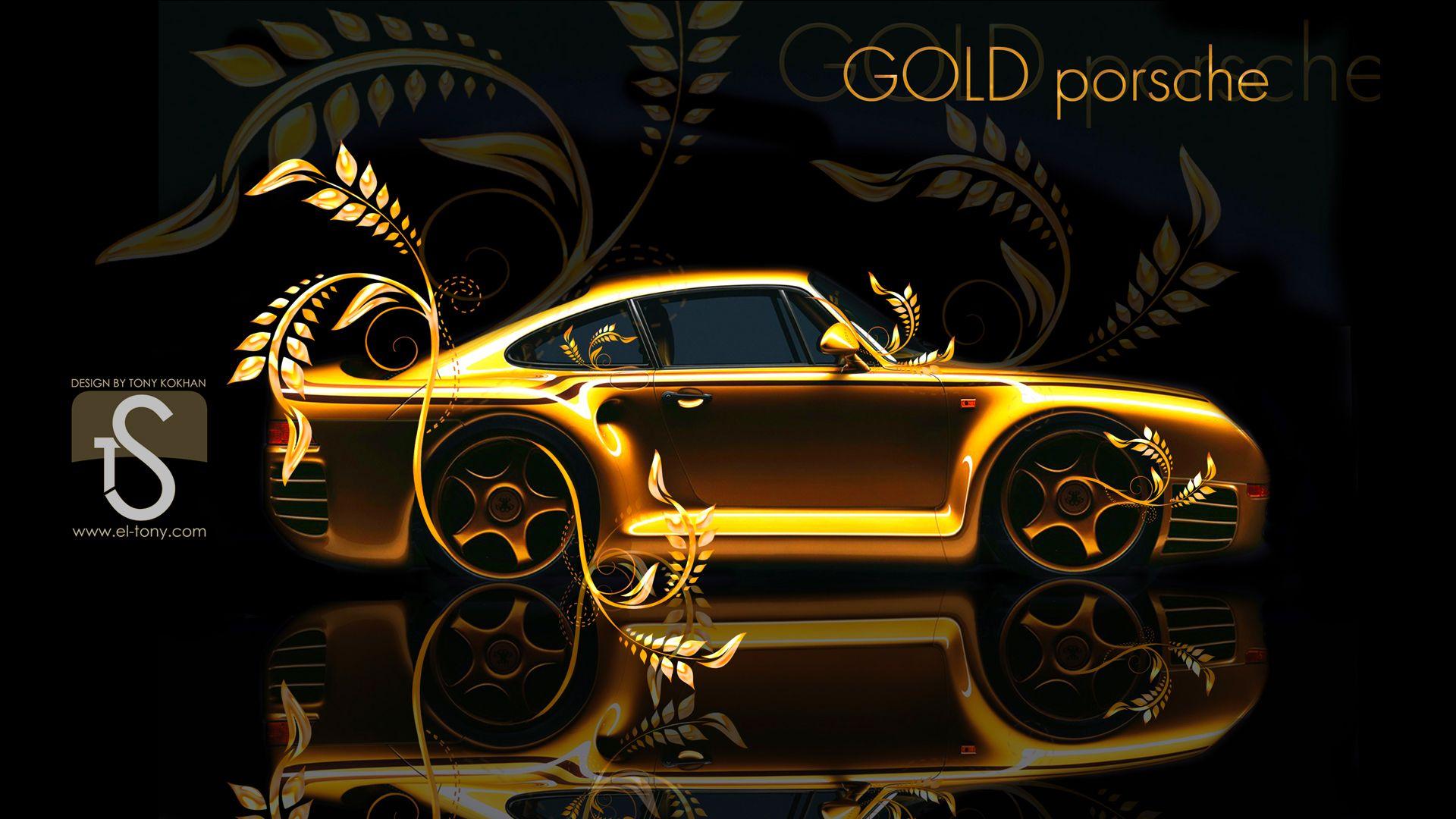 Gold Porsche â€” New Free HD Wallpaper, Size 1920Ã— Download