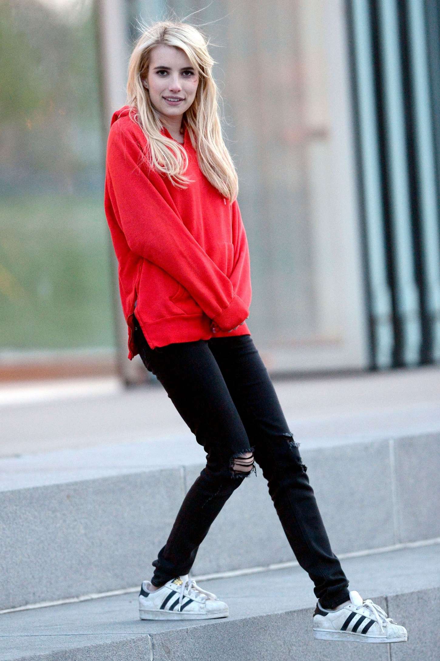 Emma Roberts on the set of 'Nerve' in NY