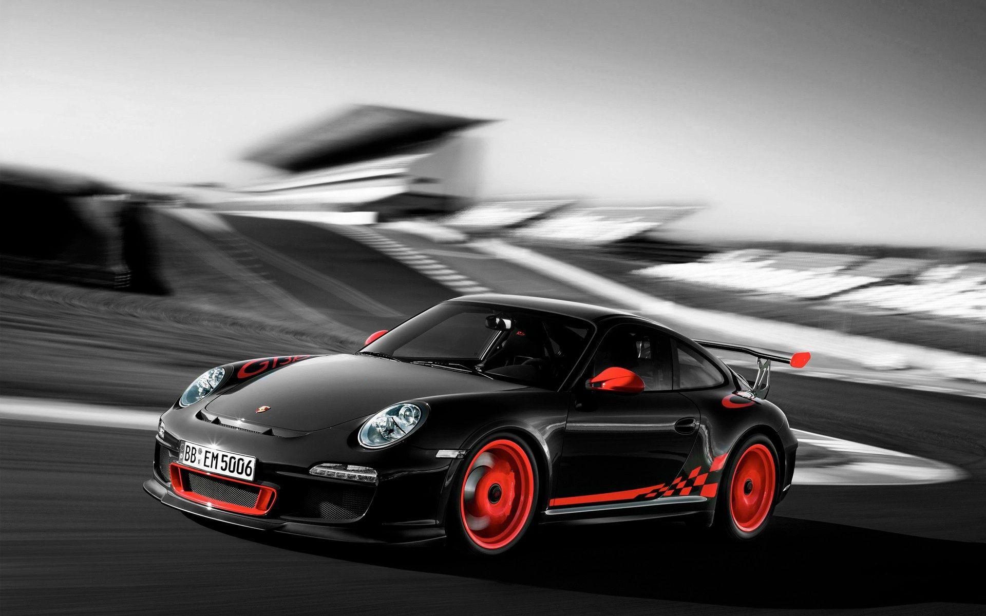 Speed Black Porsche 911 GT3 RS Sport Car Wallp Wallpaper