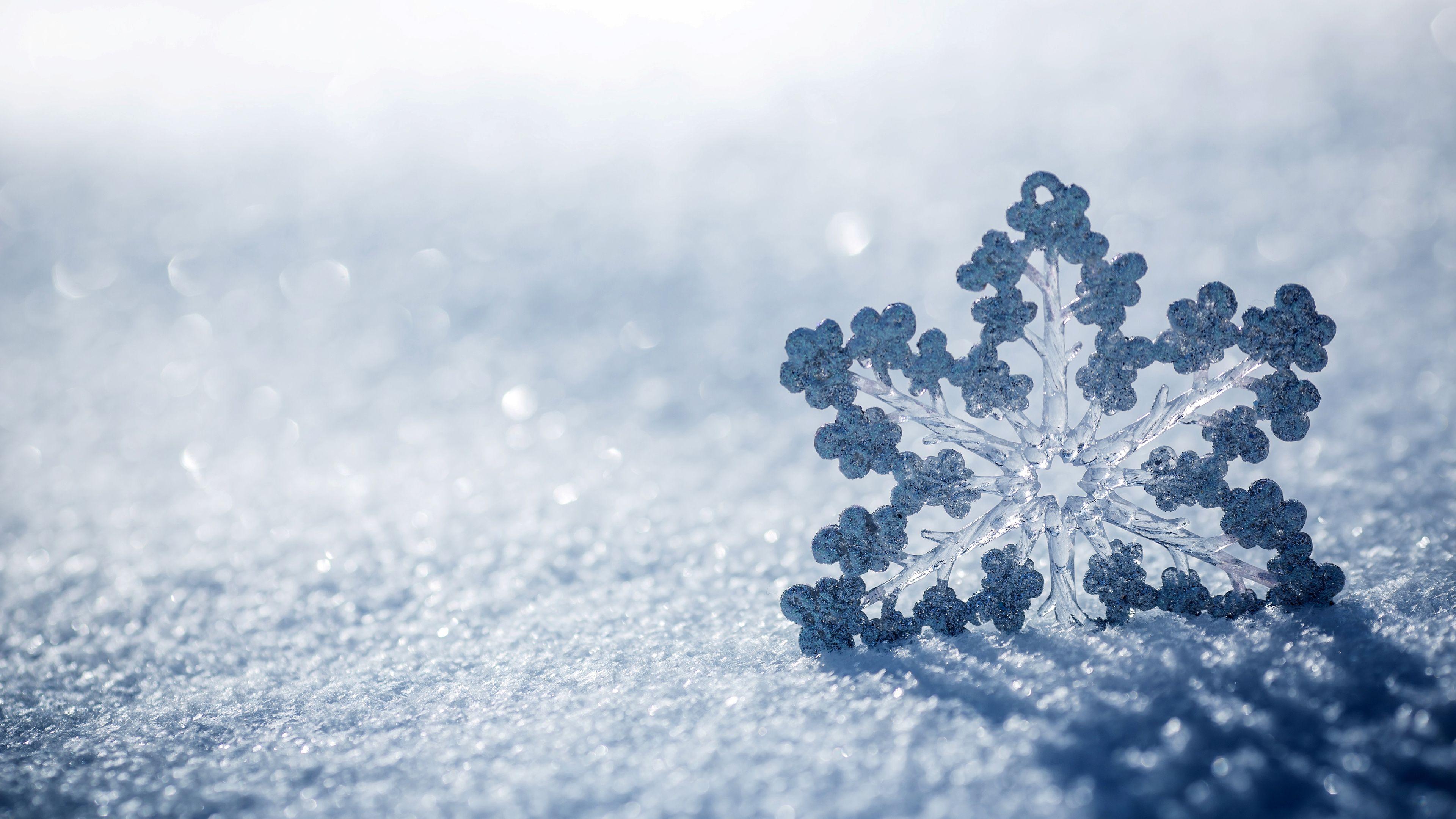 Ice Snowflake. Falling SNOW:Water Cycle. Wallpaper