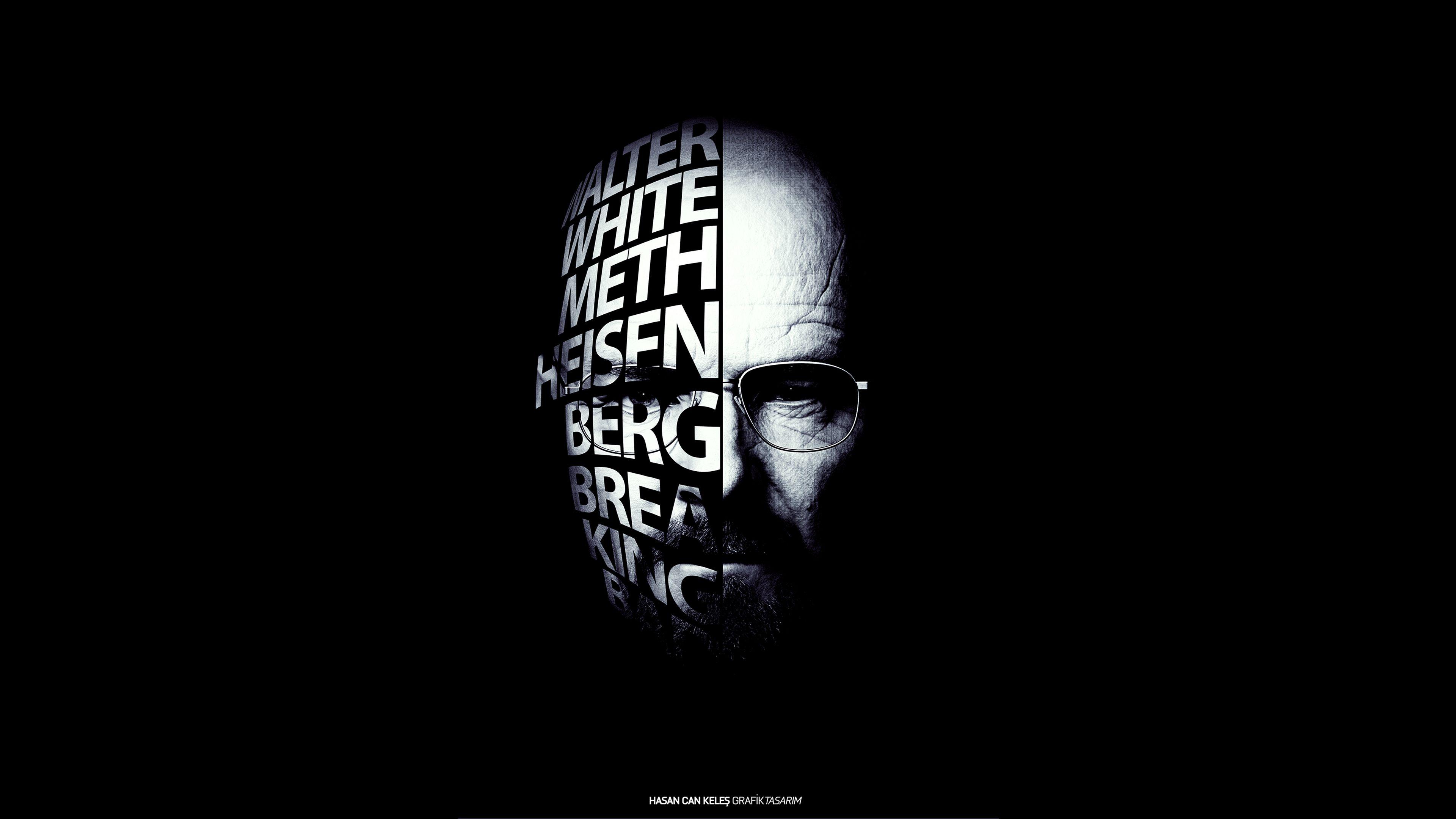 Wallpaper Breaking Bad, Walter White, Typography, 4K, TV Series