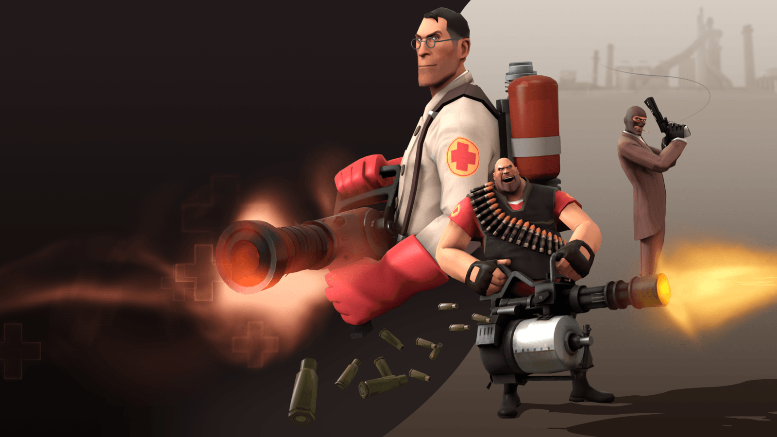 TF2 Loading Screen With RED Medic, Heavy and Spy Fortress 2(TF2) Photo