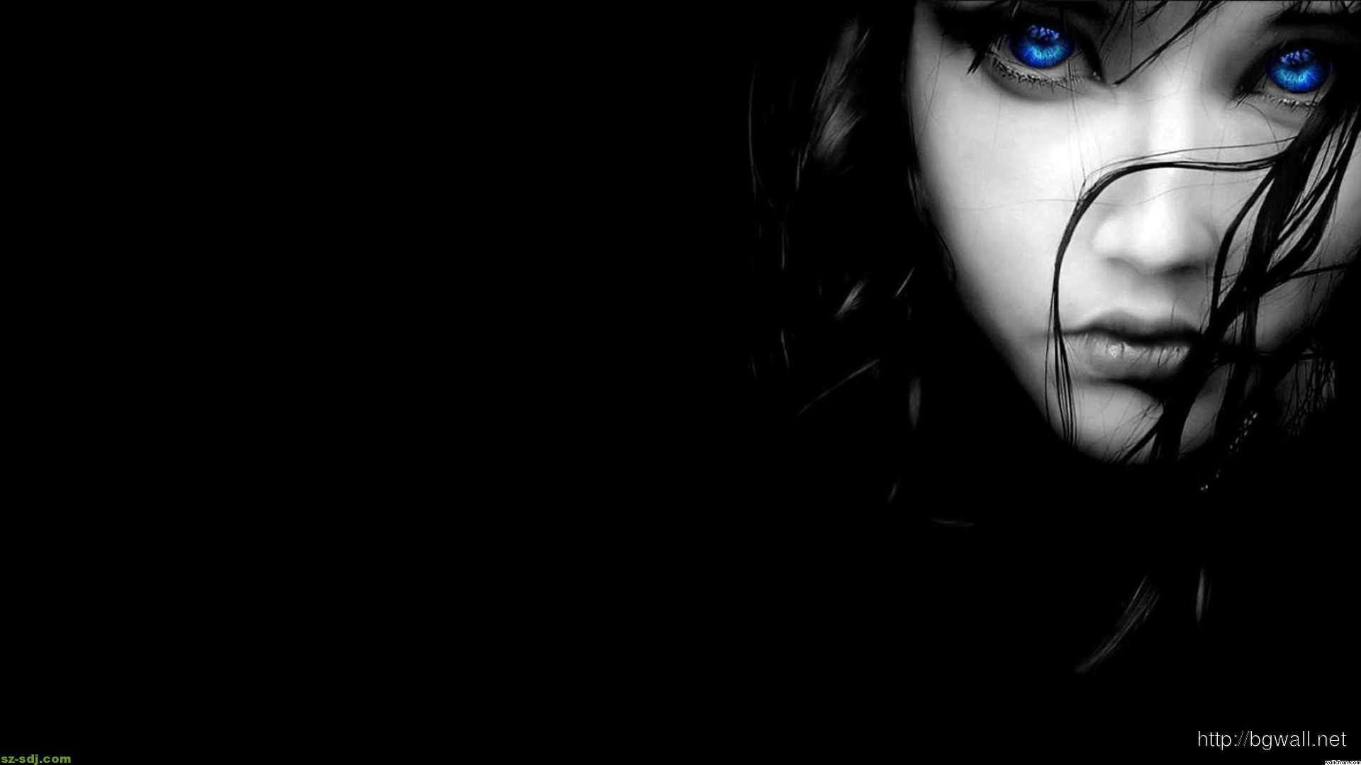 Black And Blue Eyes Wallpaper Widescreen