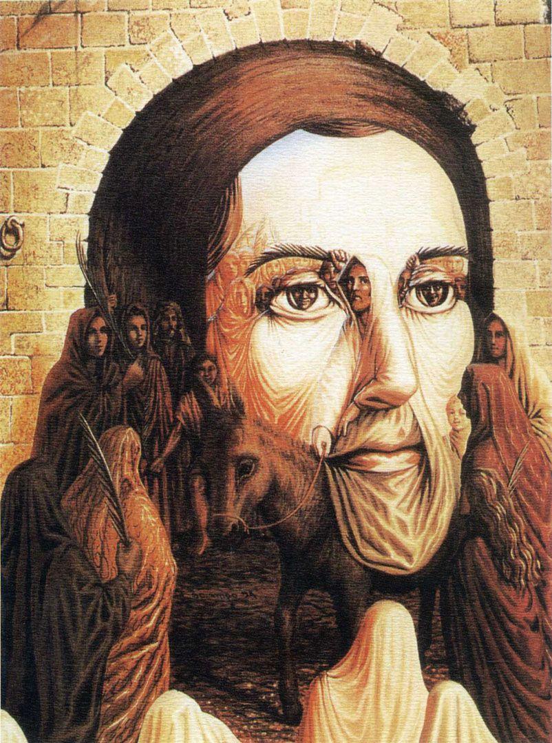 Jesus Of Nazareth optical illusion octavio ocampo art wallpaper