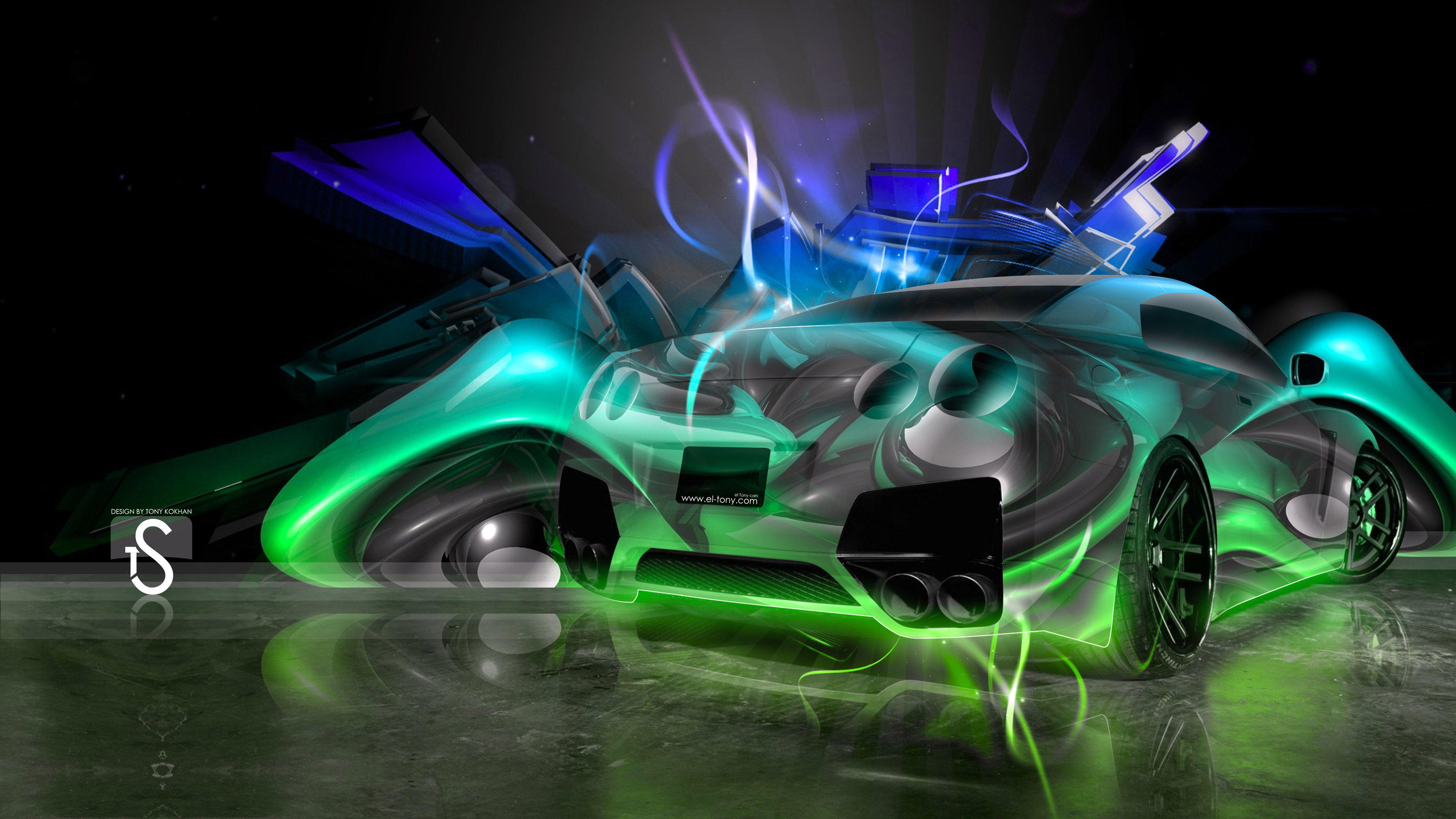 Nissan GTR R35 3D Super Abstract Crystal Car 2015 Wallpaper el