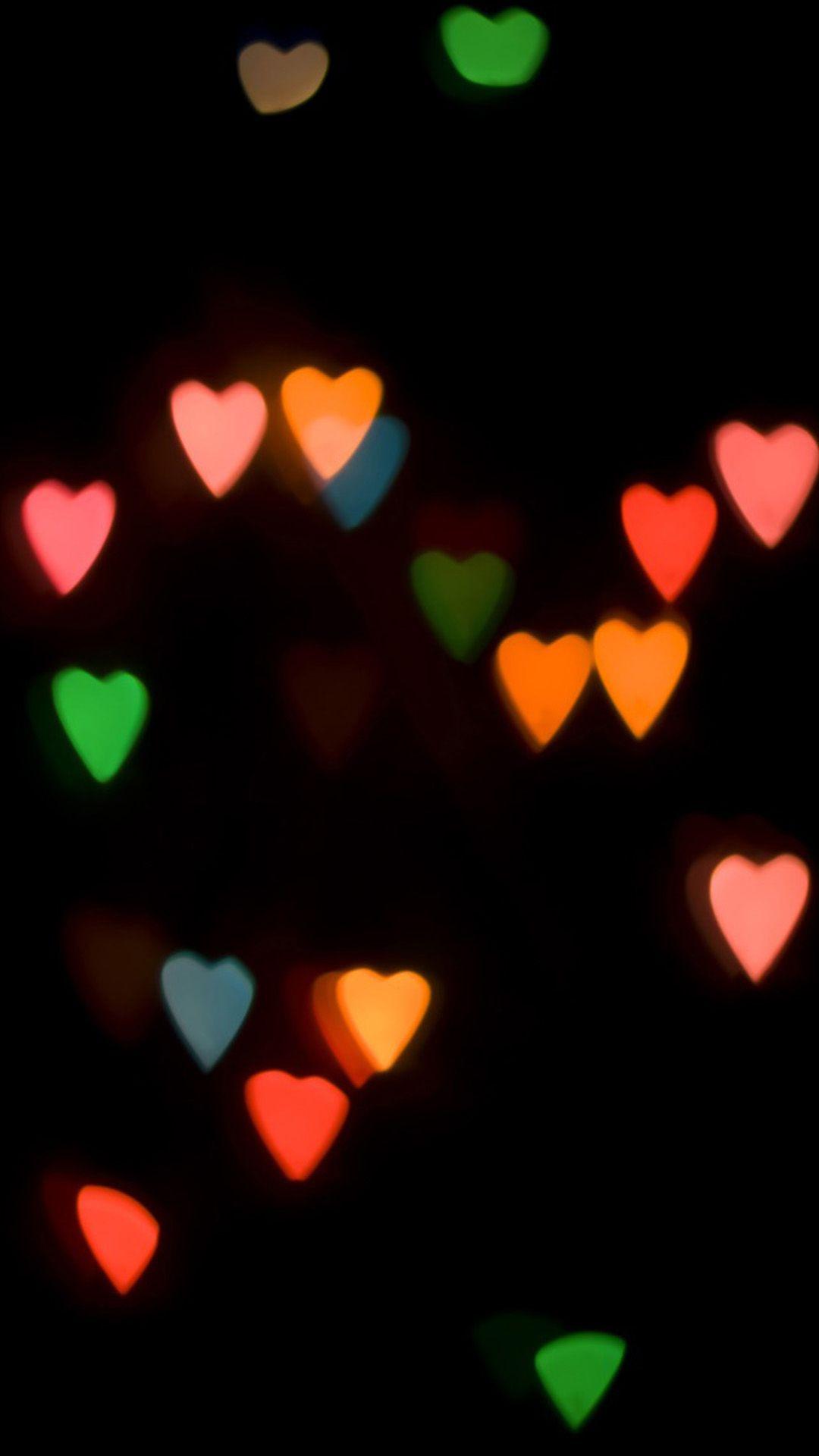 Abstract Colorful Love Light In Dark #iPhone #plus #wallpaper