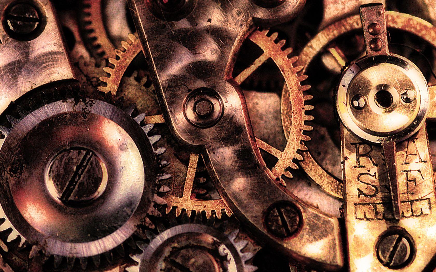 Steampunk gears and cogs wallpaper