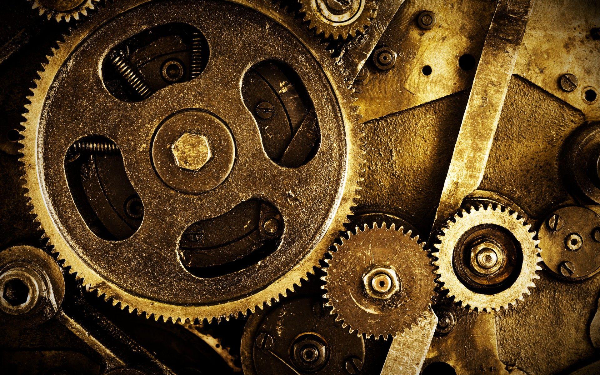 Steampunk gears and cogs background