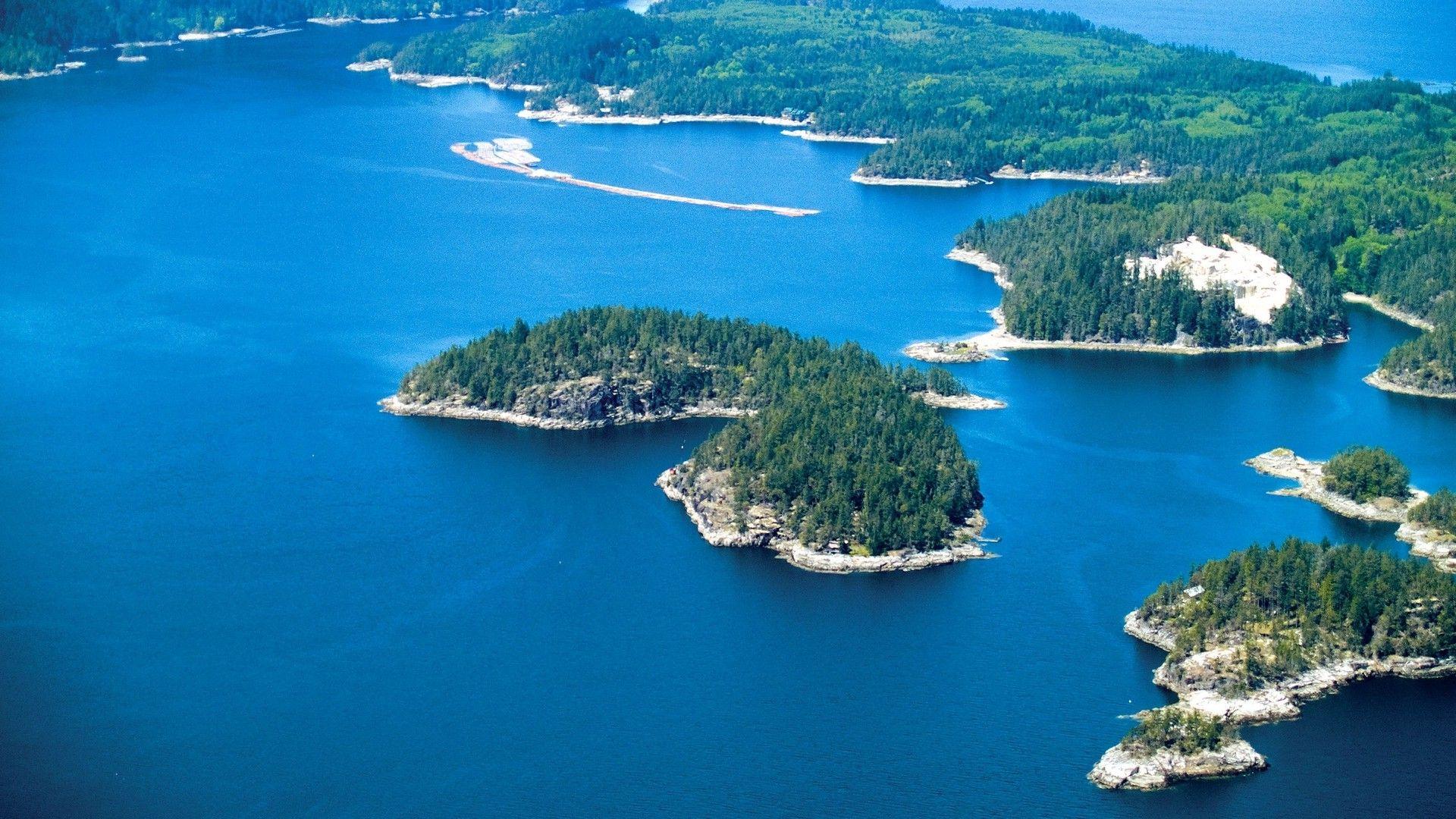 nature, Landscape, Forest, Island, British Columbia, Sea, Private