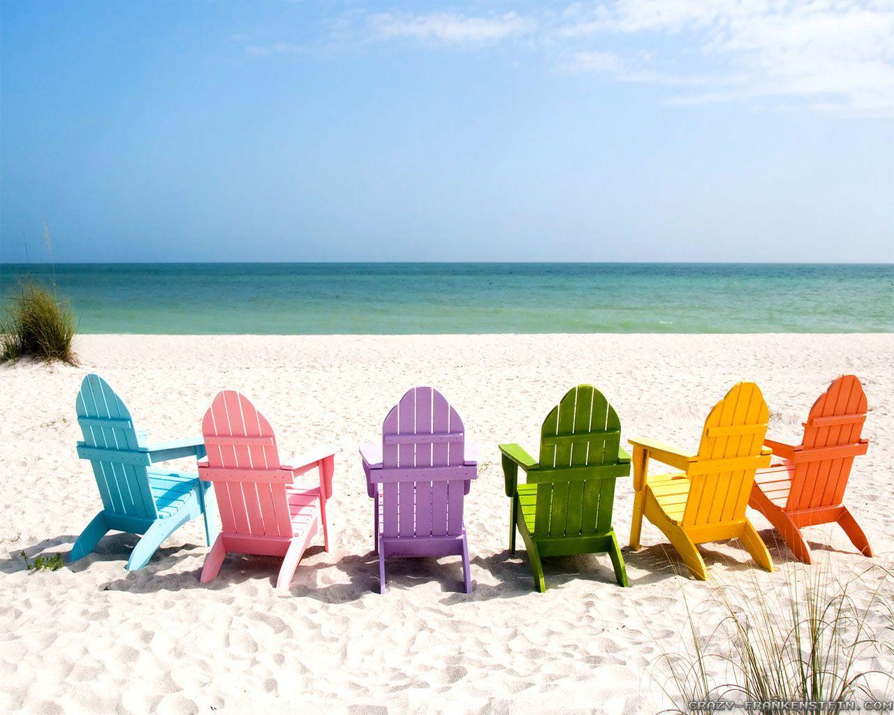 Summer Beach Chairs Desktop Wallpaper