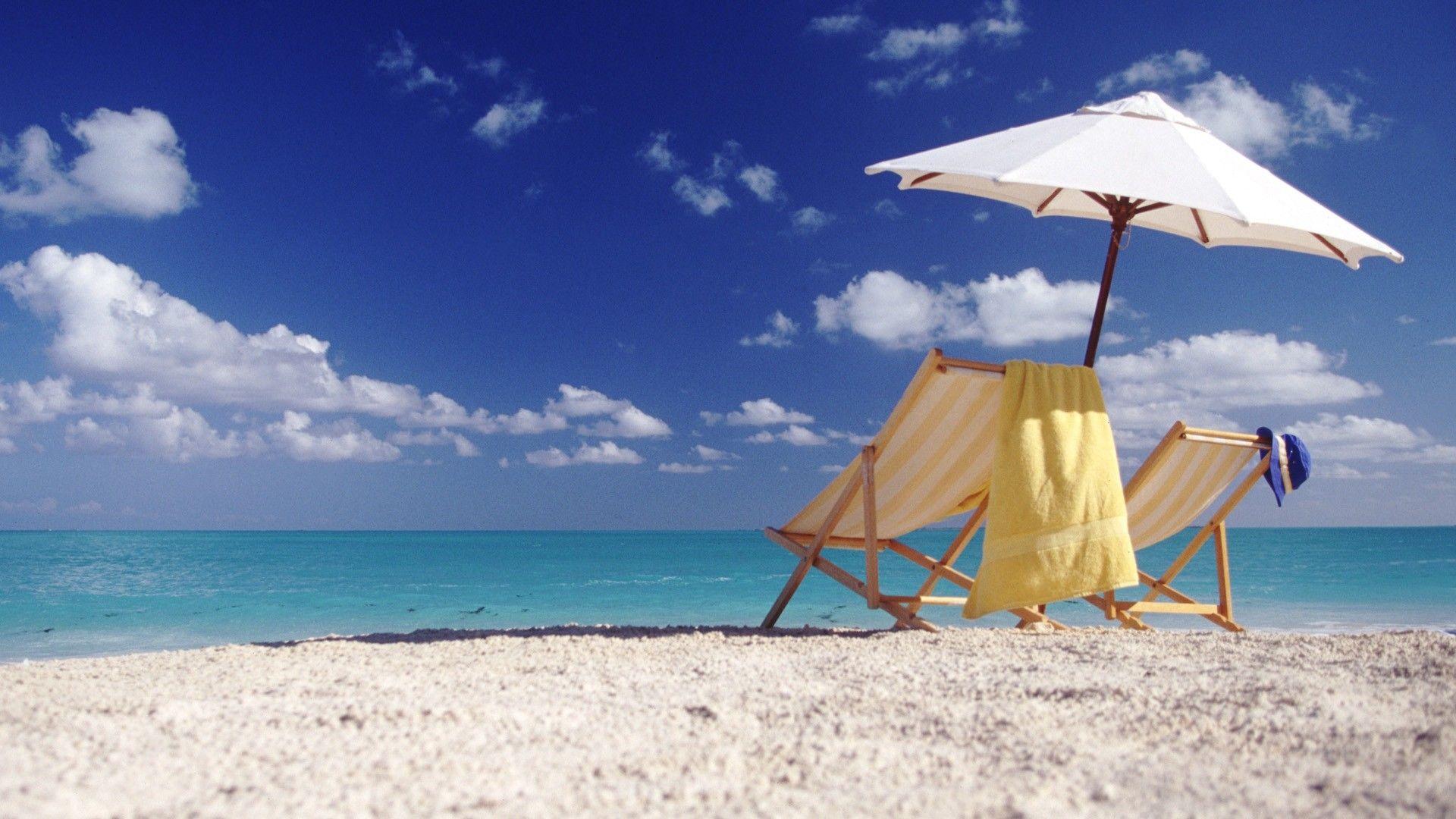 Beach Chairs On The Beach Best HD Wallpaper