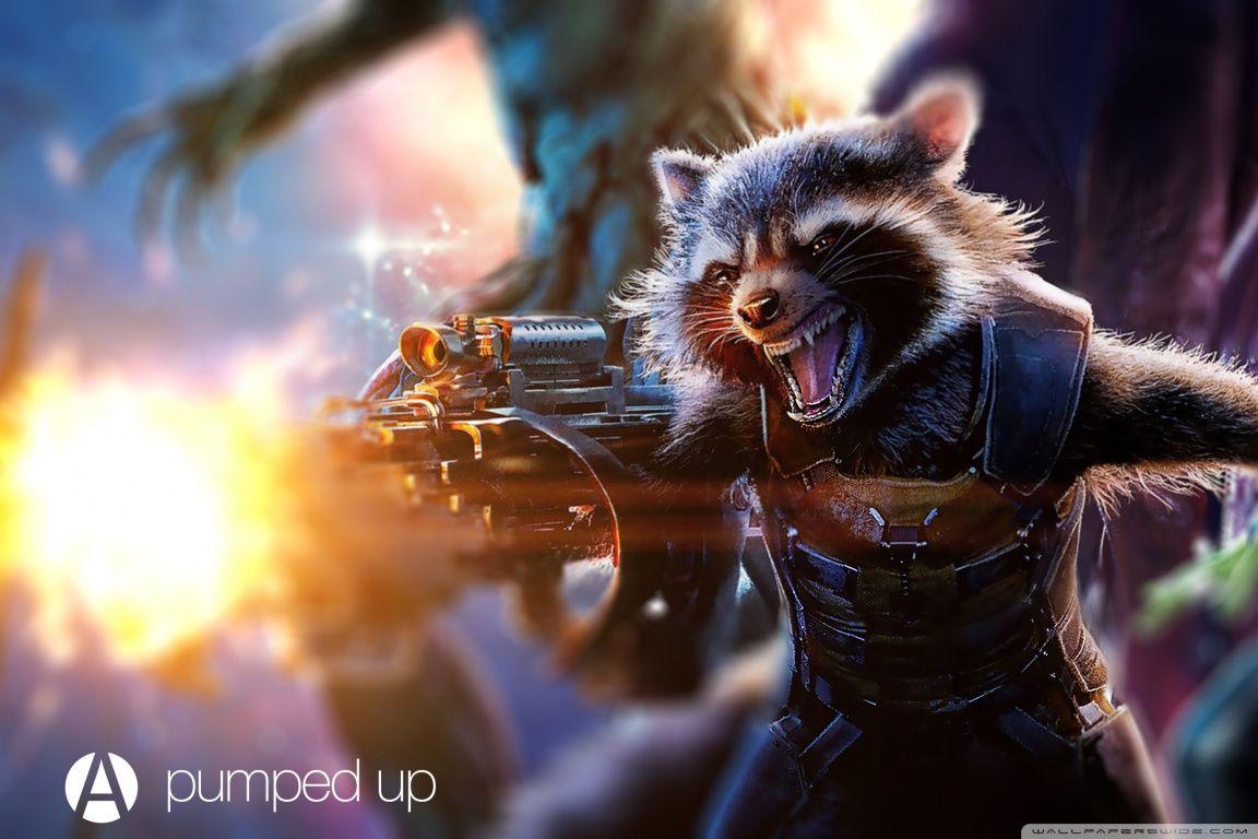 Rocket Raccoon Pumped Up by Awesome Design Studio HD desktop