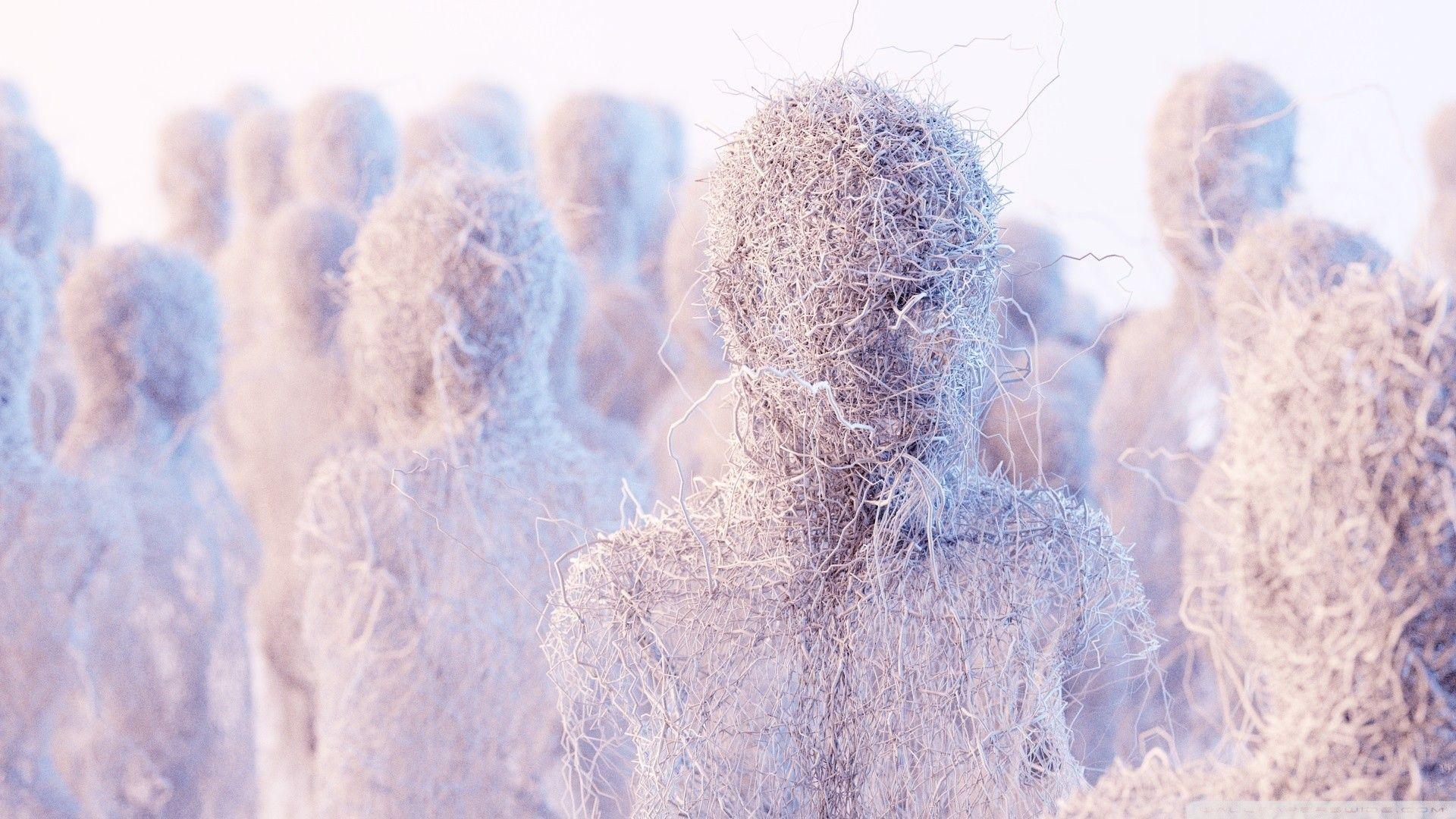 Minimalistic sculptures artwork human body wires Humanoid